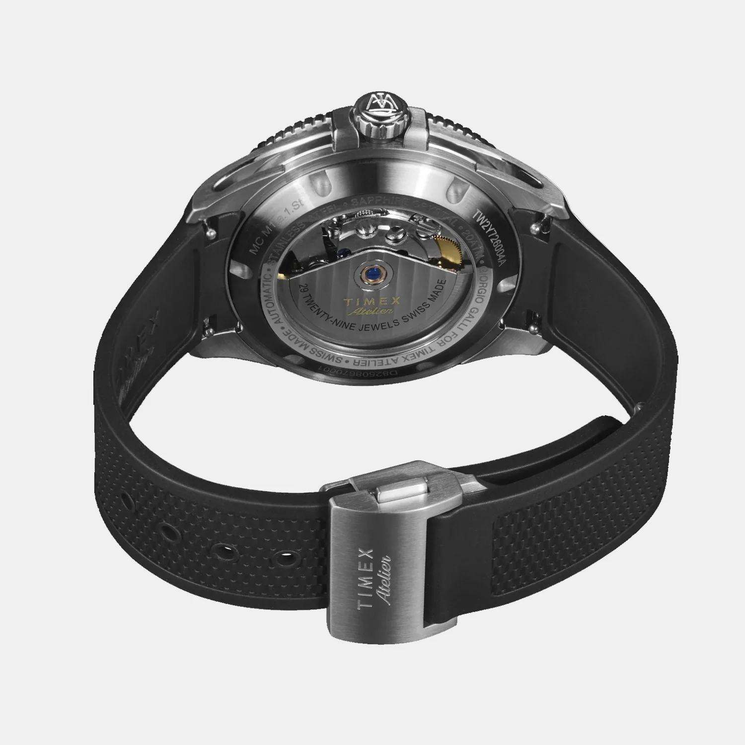 Atelier Marine M1a Men Automatic Black Dial Analog NBR Synthetic Rubber Watch TW2Y726004A - Image 2