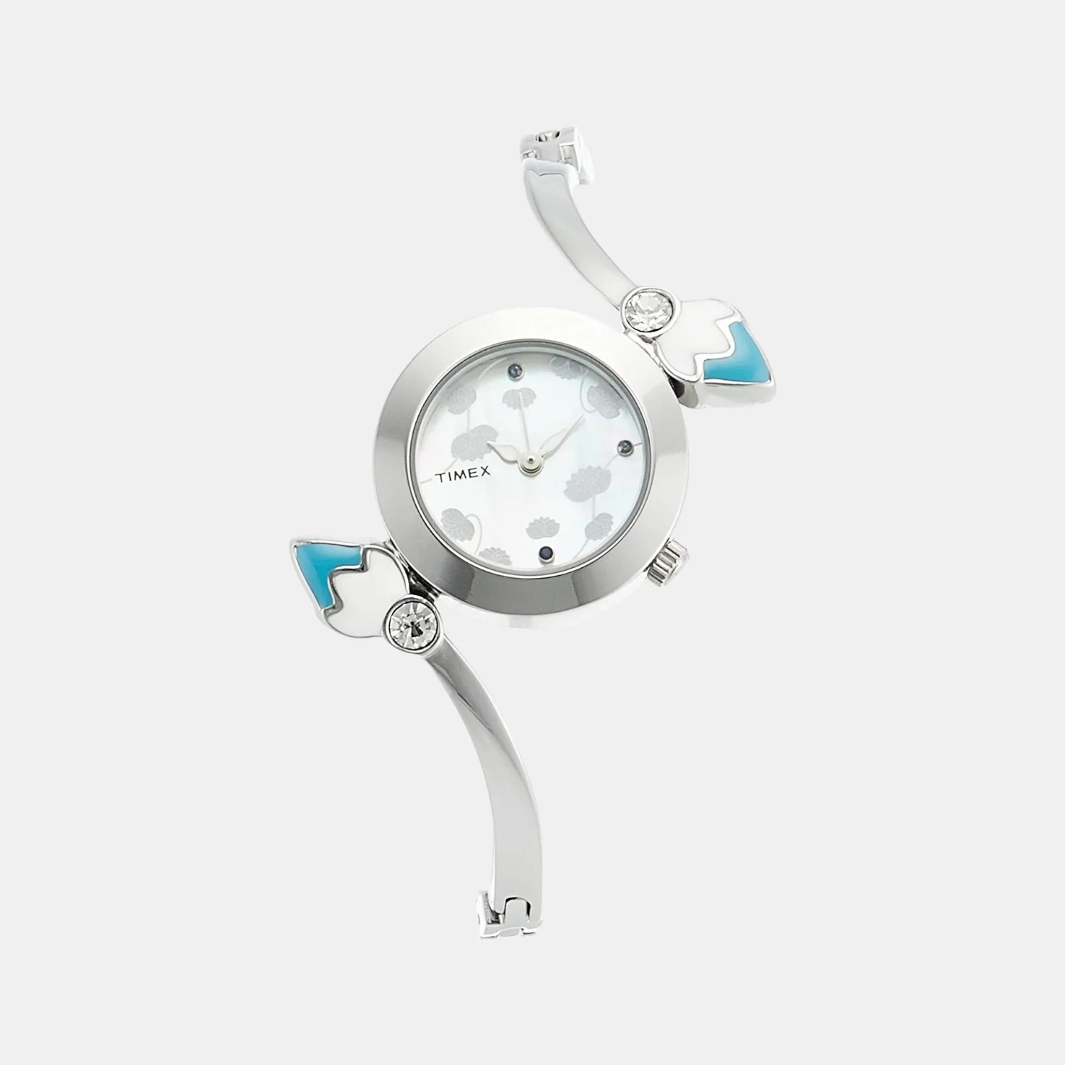 Bangled Women Quartz Silver Dial Analog Stainless Steel Watch TI000N80600