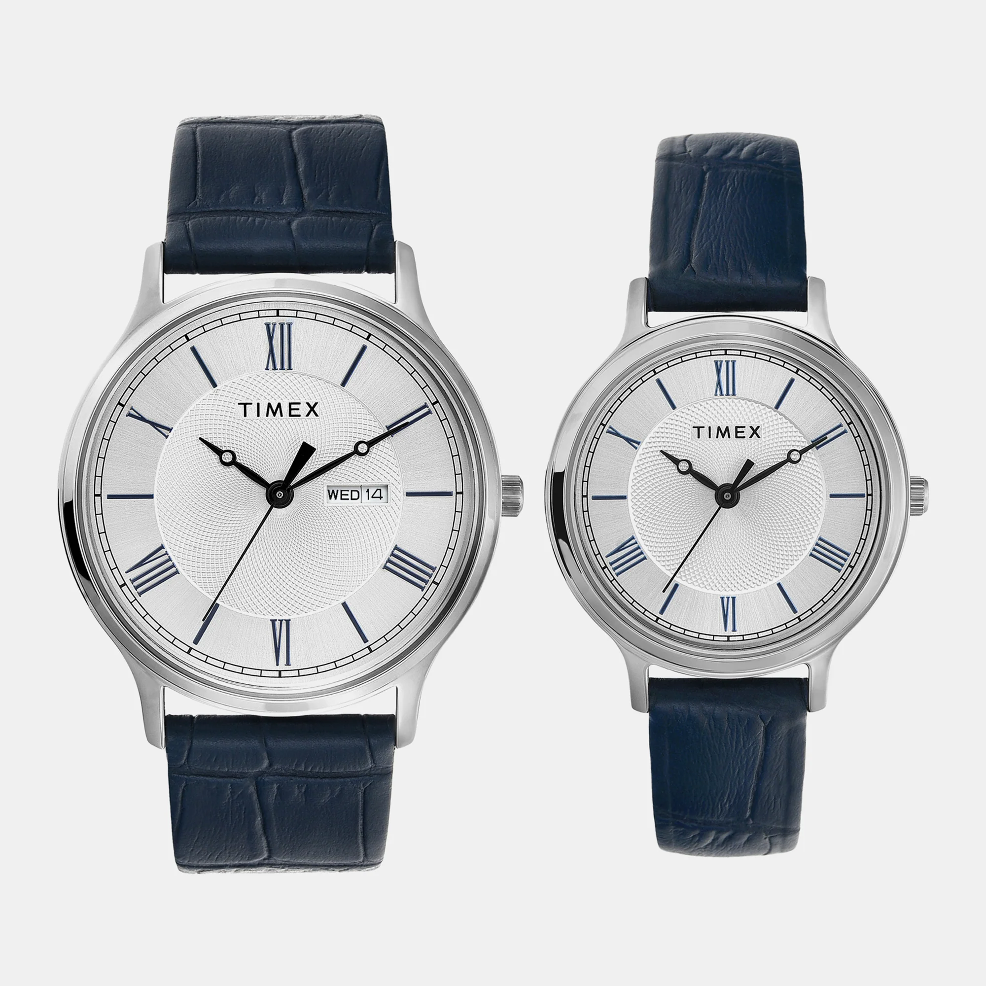 Classics Couple Quartz Silver Dial Analog Leather Watch TW00PR298