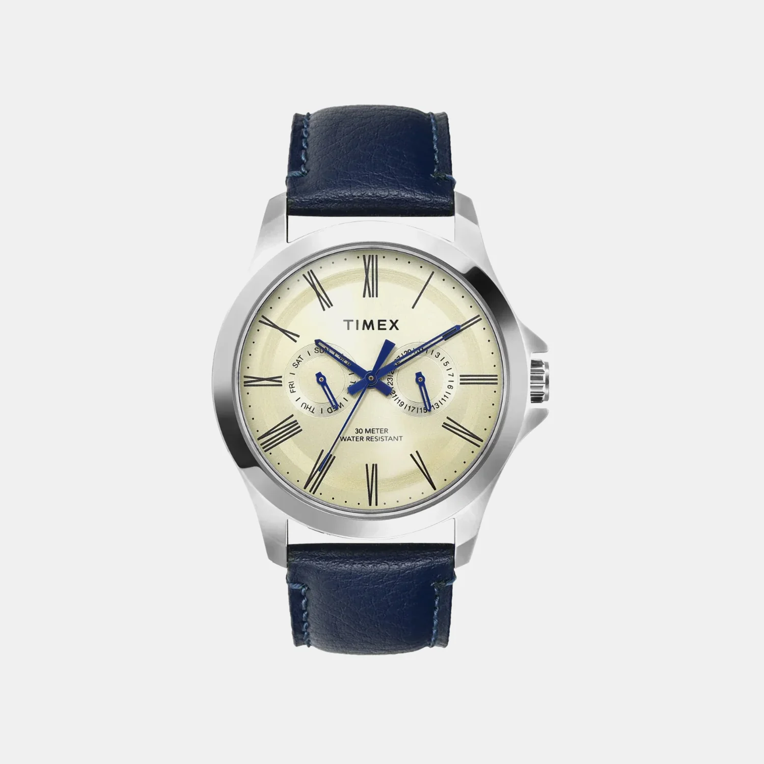 Classics Men Quartz Beige Dial Analog Leather Watch TW000X127