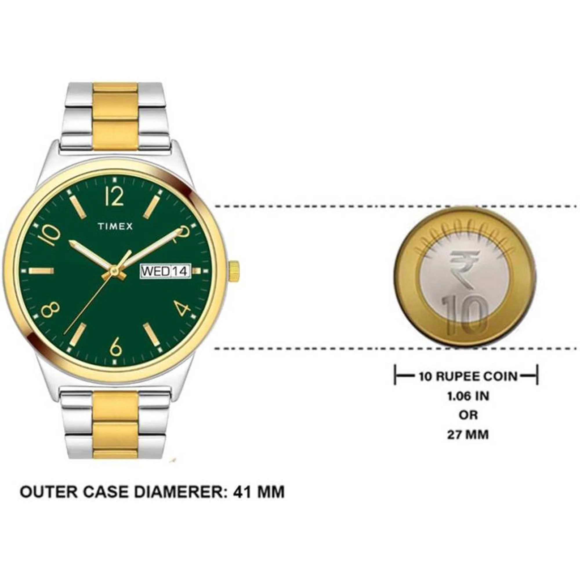 Classics Men Quartz Green Dial Analog Stainless Steel Watch TWTG10006 - Image 2