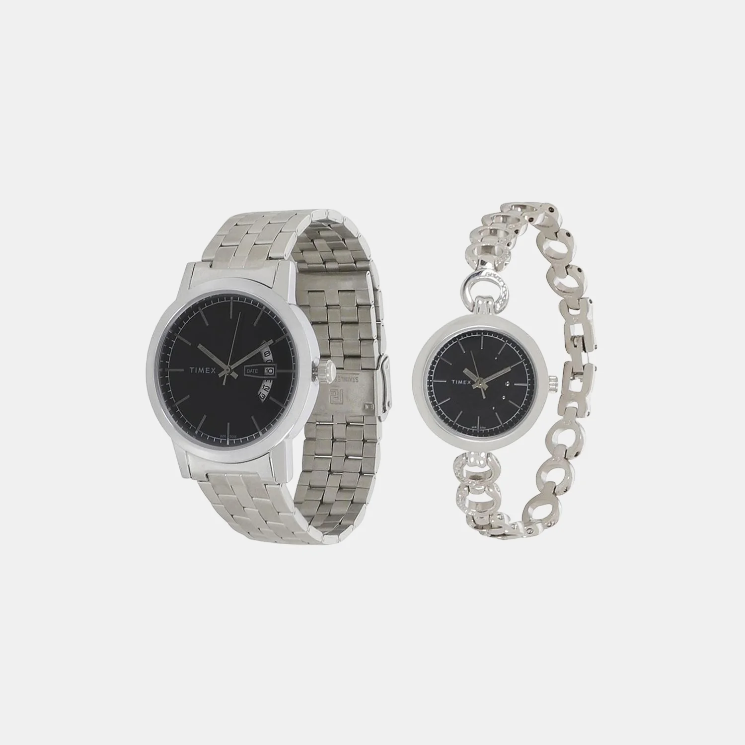 Couple Quartz Blue Dial Analog Stainless Steel Watch TW00PR228 - Image 4