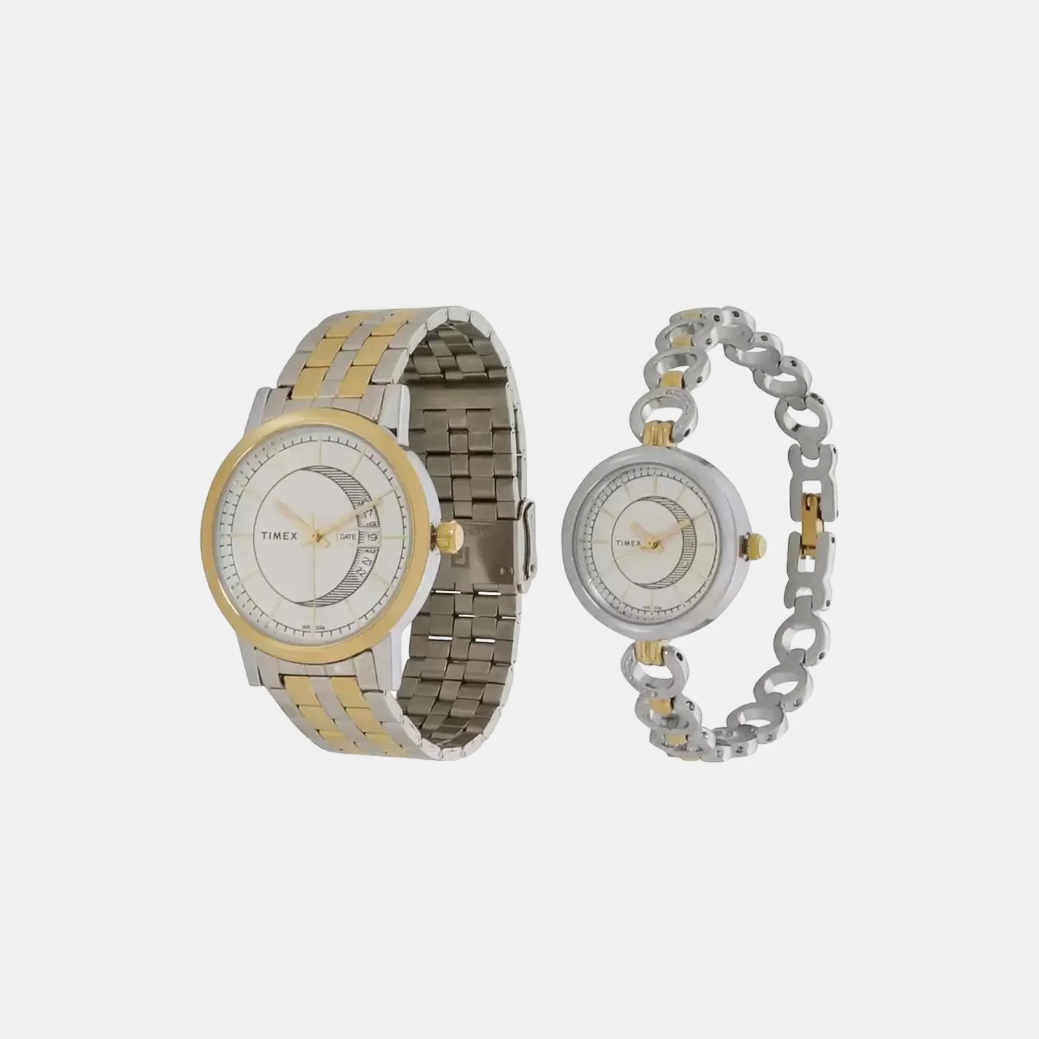 Couple Quartz Silver Dial Analog Stainless Steel Watch TW00PR230 - Image 4