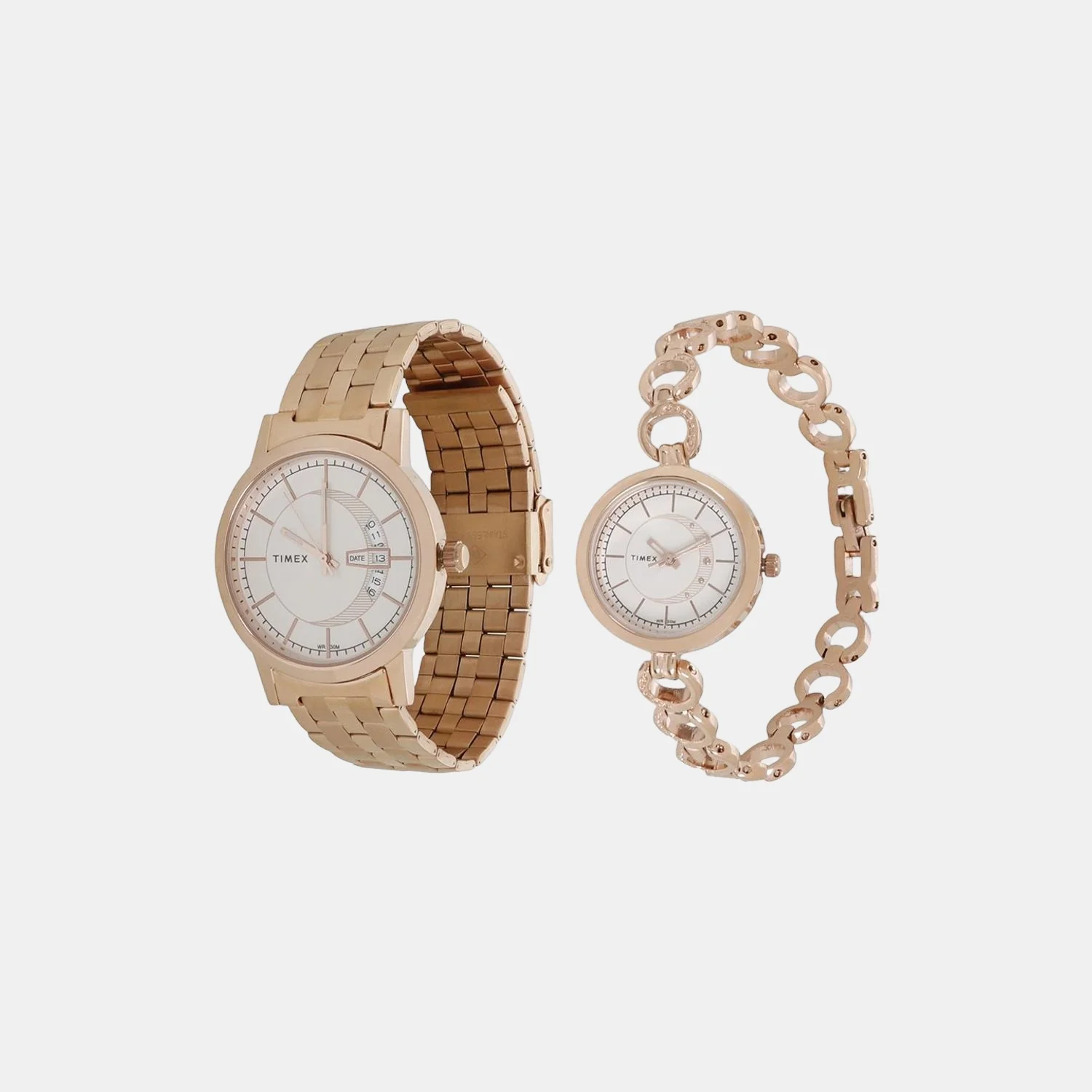 Couple Quartz Silver Dial Analog Stainless Steel Watch TW00PR231 - Image 4