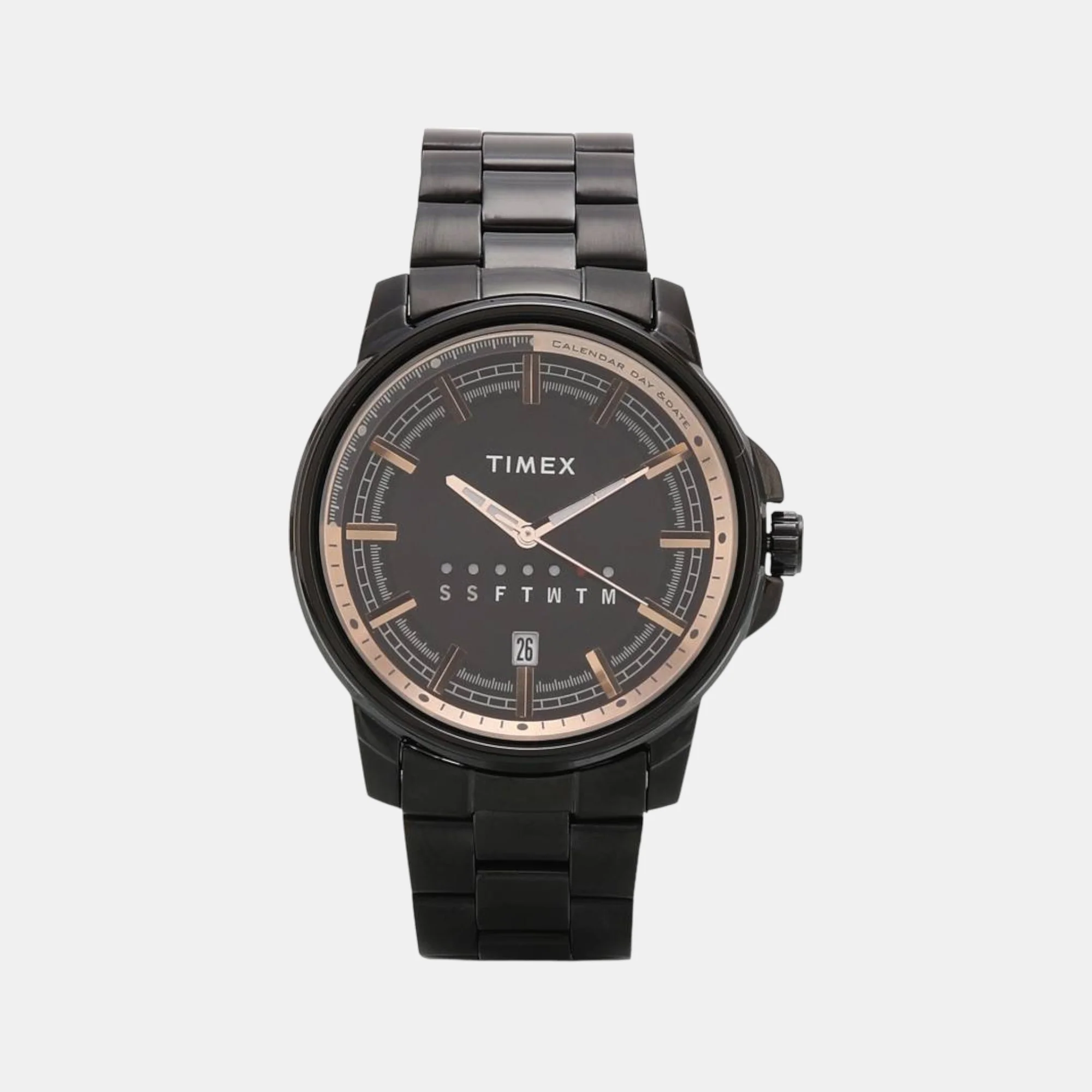 E Class Men Quartz Black Dial Analog Stainless Steel Watch TWEG17208