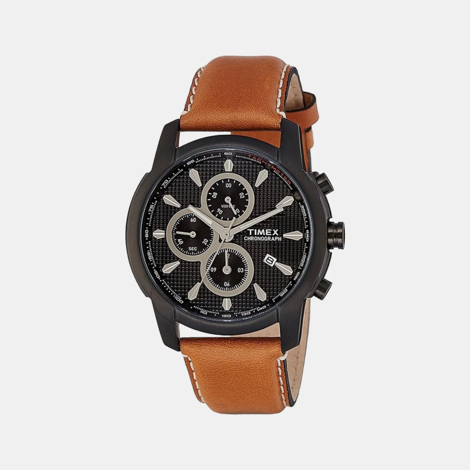 E Class Men Quartz Black Dial Chronograph Leather Watch TW000Y504