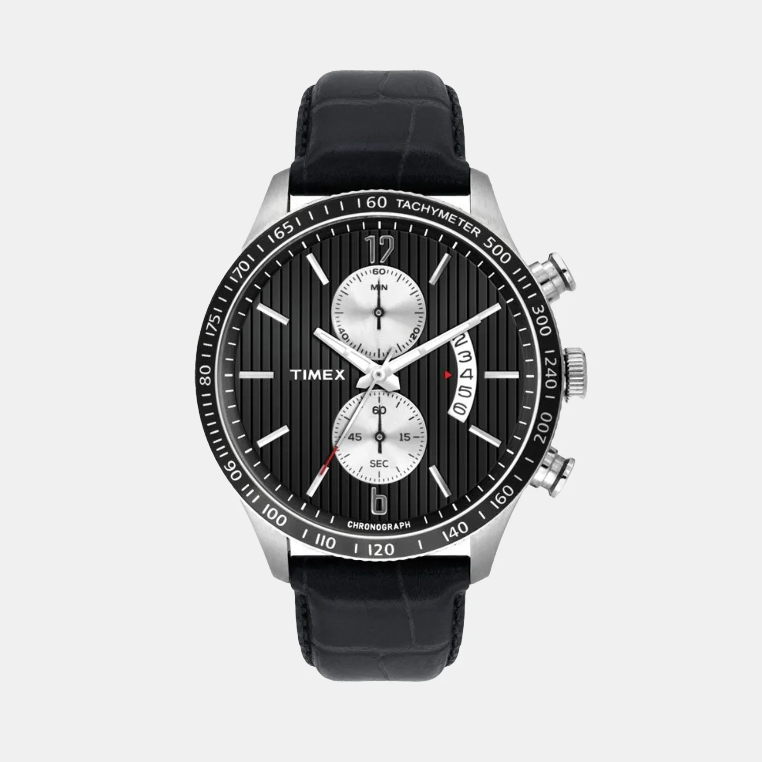 E Class Men Quartz Black Dial Chronograph Leather Watch TWEG14900