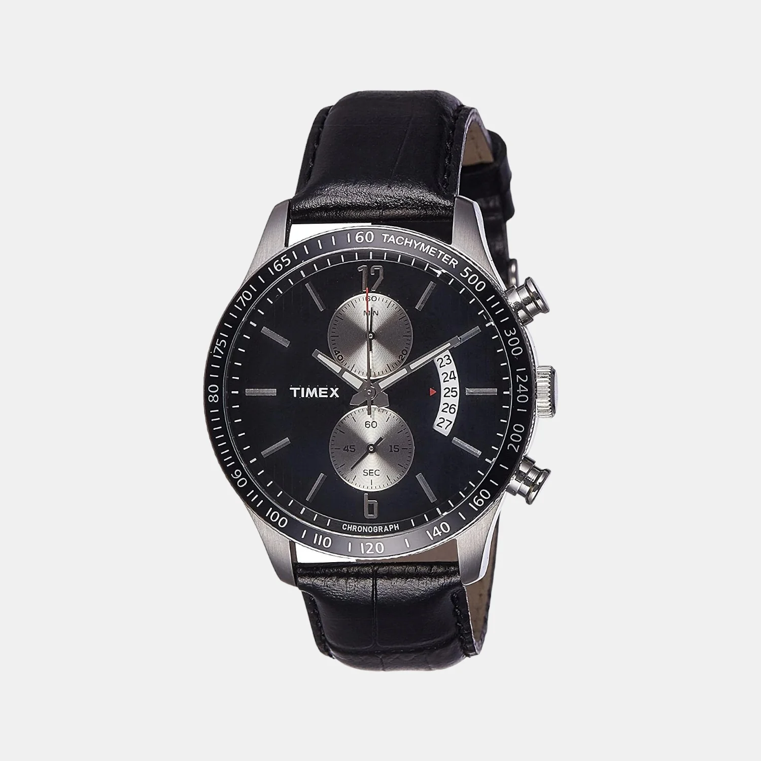 E Class Men Quartz Black Dial Chronograph Leather Watch TWEG14900 - Image 2