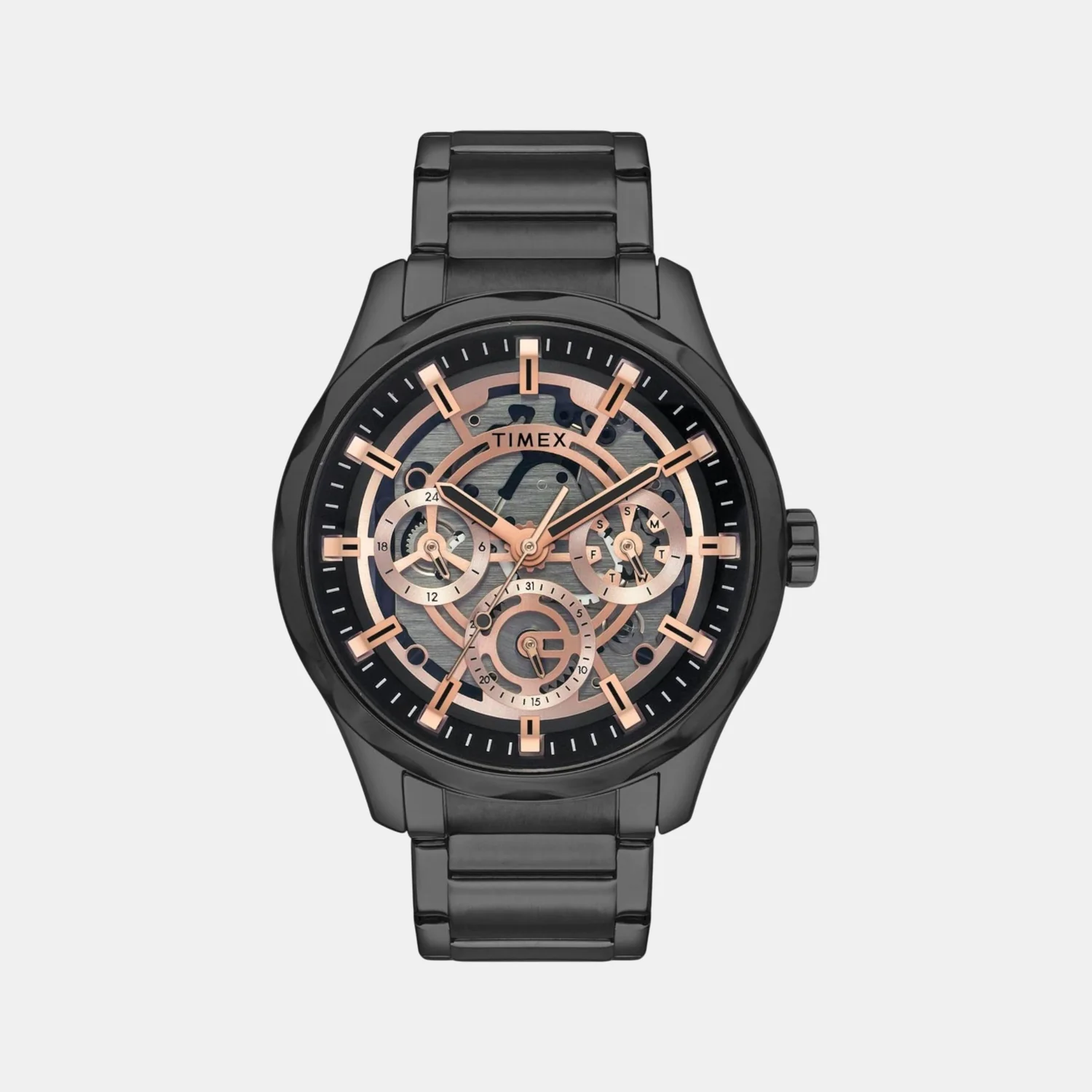 E Class Men Quartz Black Dial Multi-Function Stainless Steel Watch TW0TG7630