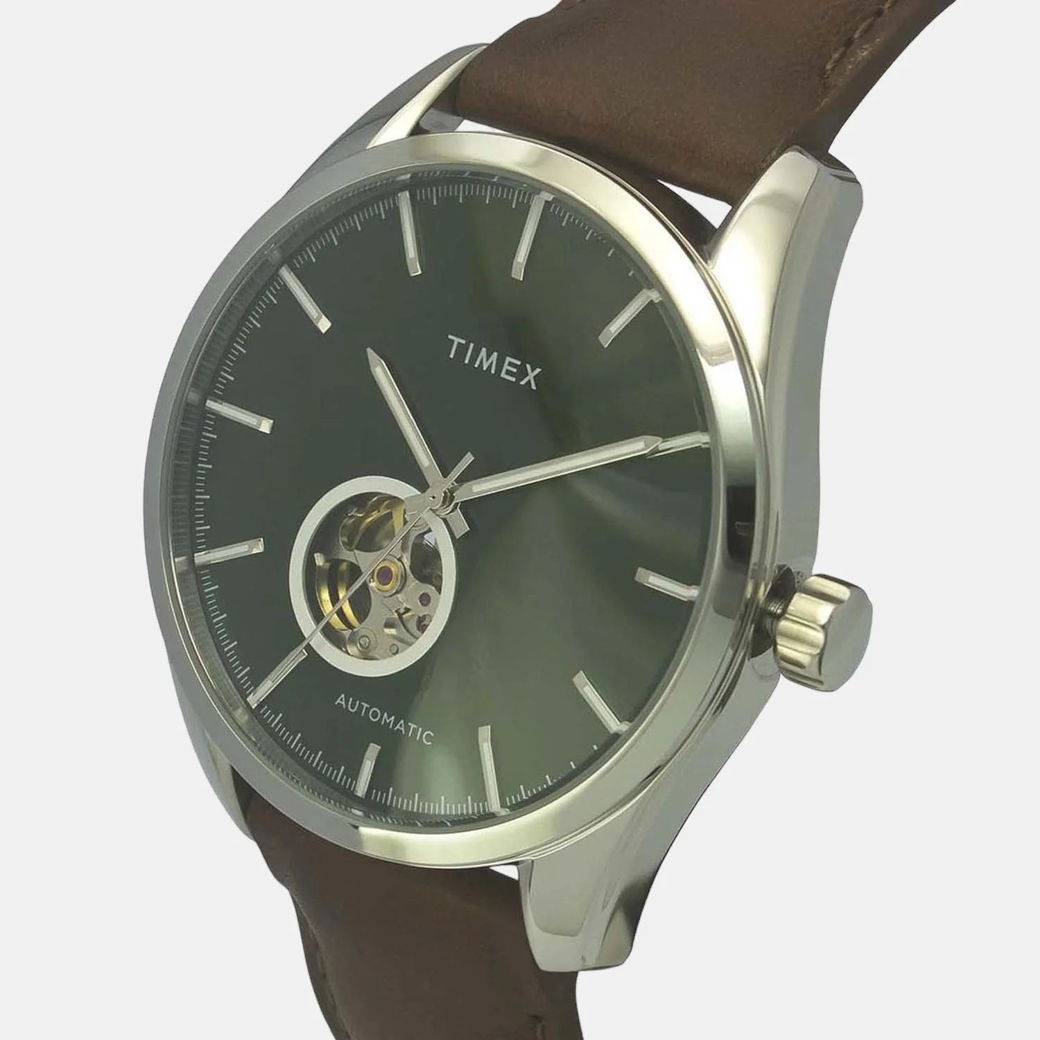 E Class Men Quartz Green Dial Analog Leather Watch TWEG17507 - Image 4