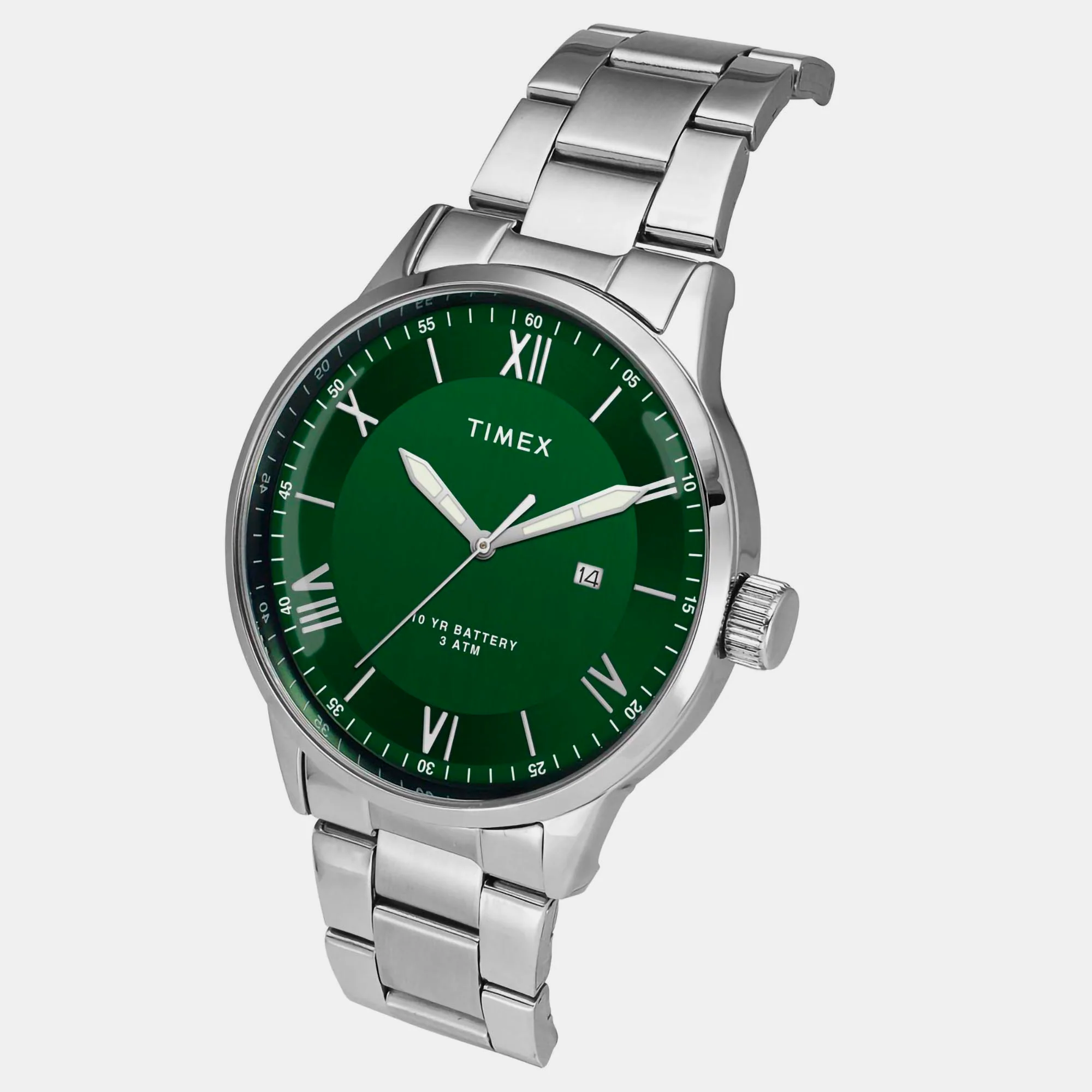 E Class Men Quartz Green Dial Analog Stainless Steel Watch TWEG19918 - Image 2