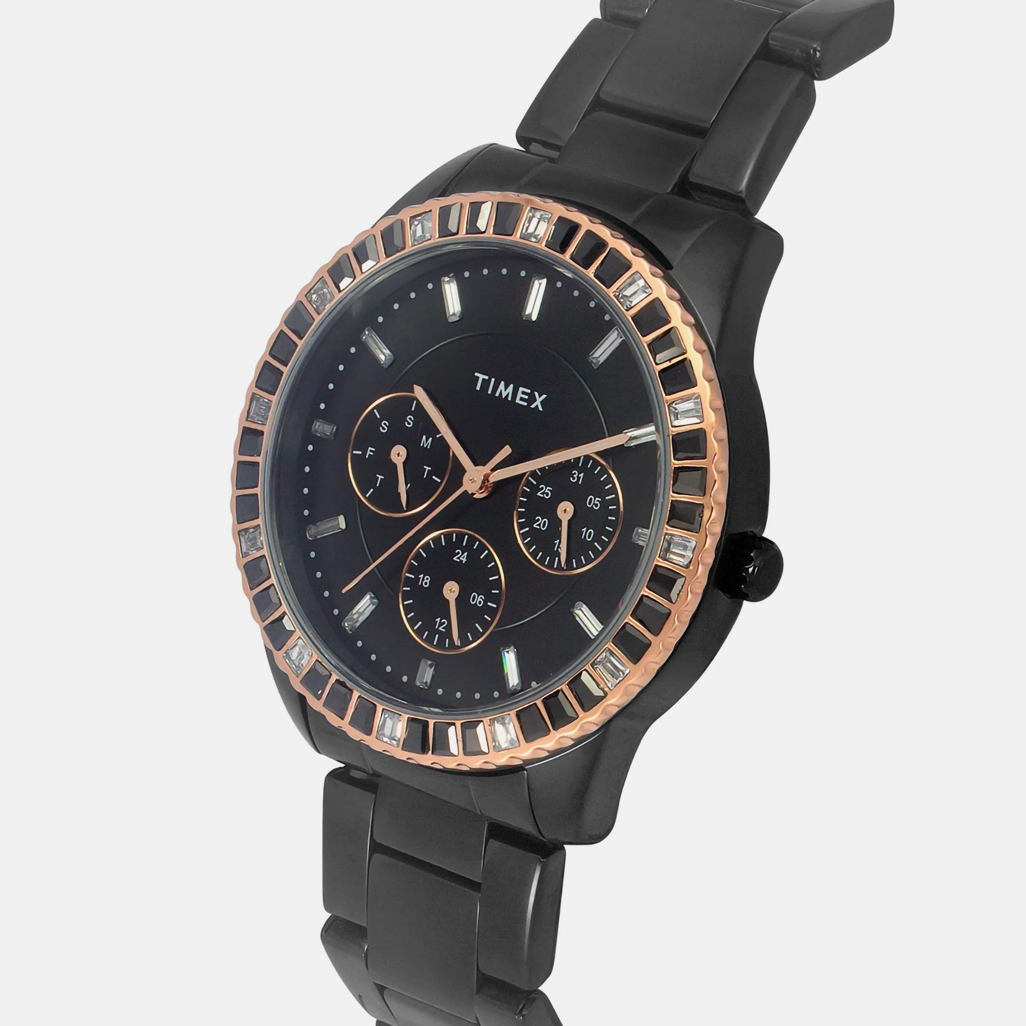 E Class Women Quartz Black Dial Chronograph Stainless Steel Watch TWEL16803 - Image 3