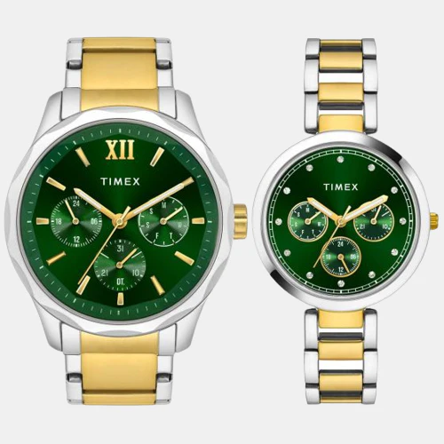 Empera Couple Quartz Green Dial Chronograph Stainless Steel Watch TW00PR278