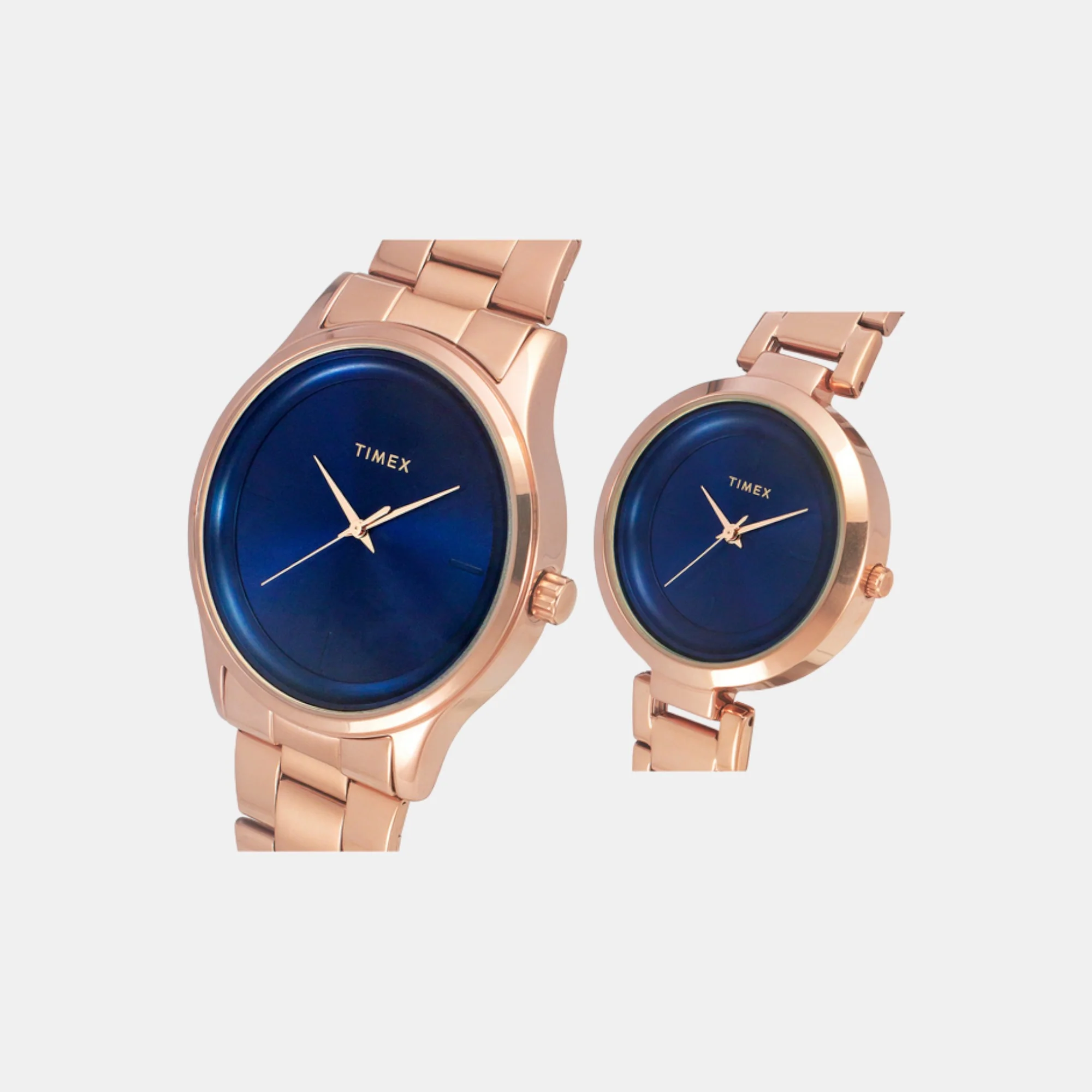 Fashion Couple Quartz Blue Dial Analog Stainless Steel Watch TW00PR296 - Image 3