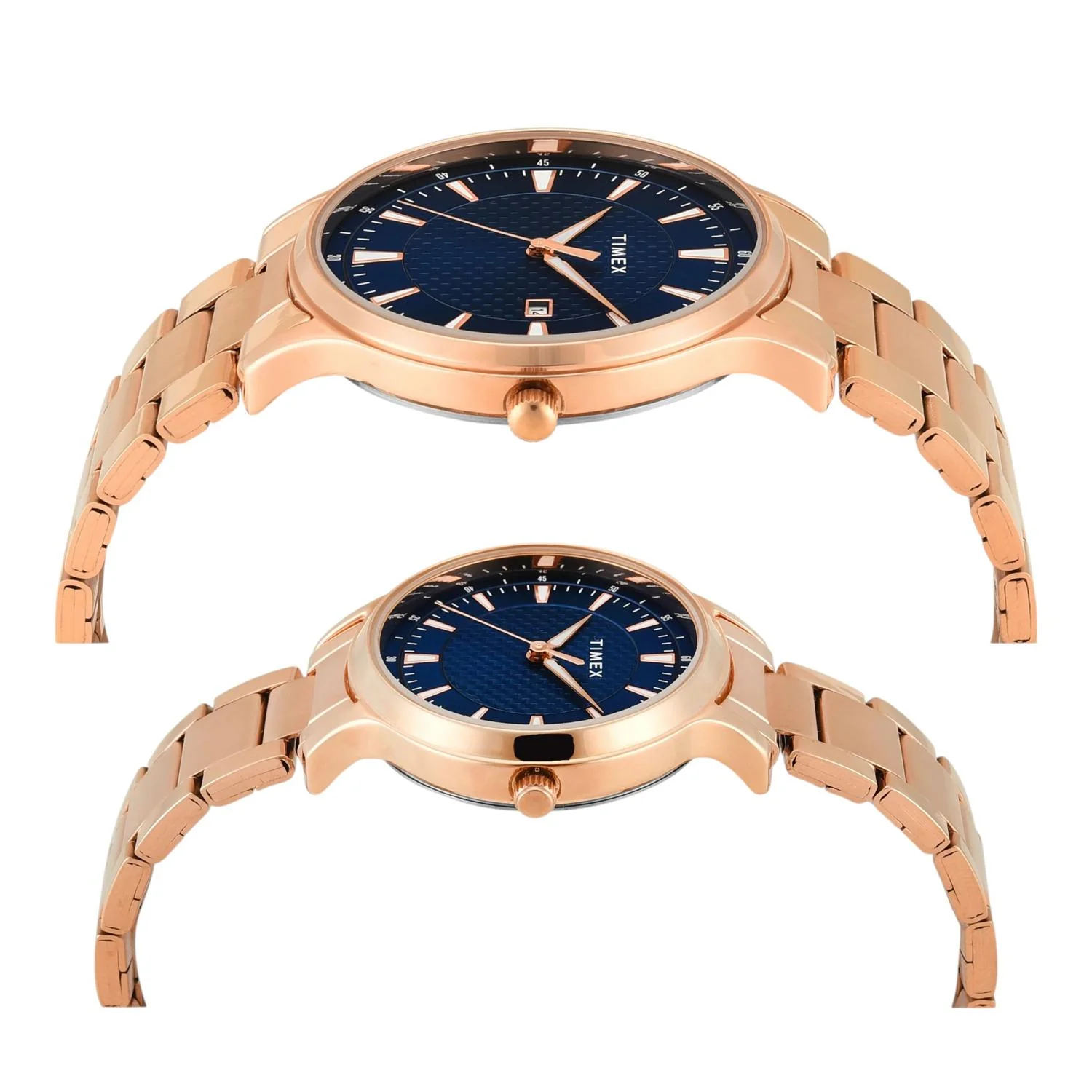 Fashion Couple Quartz Blue Dial Analog Stainless Steel Watch TW00PR322 - Image 3