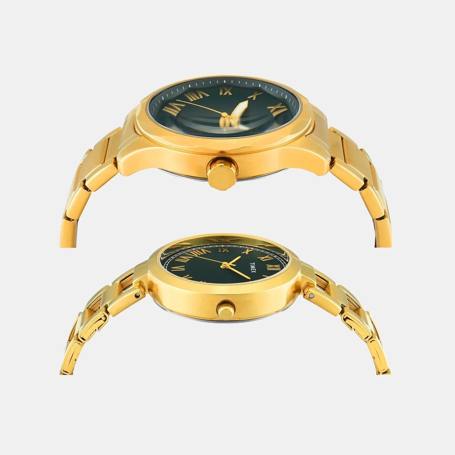 Fashion Couple Quartz Green Dial Analog Stainless Steel Watch TW00PR339 - Image 4