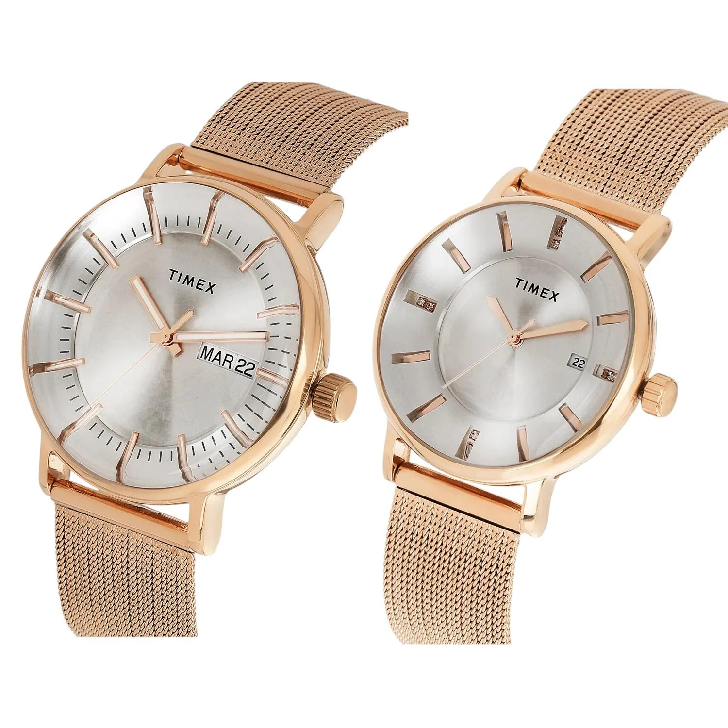 Fashion Couple Quartz Silver Dial Analog Stainless Steel Watch TW00PR325 - Image 2