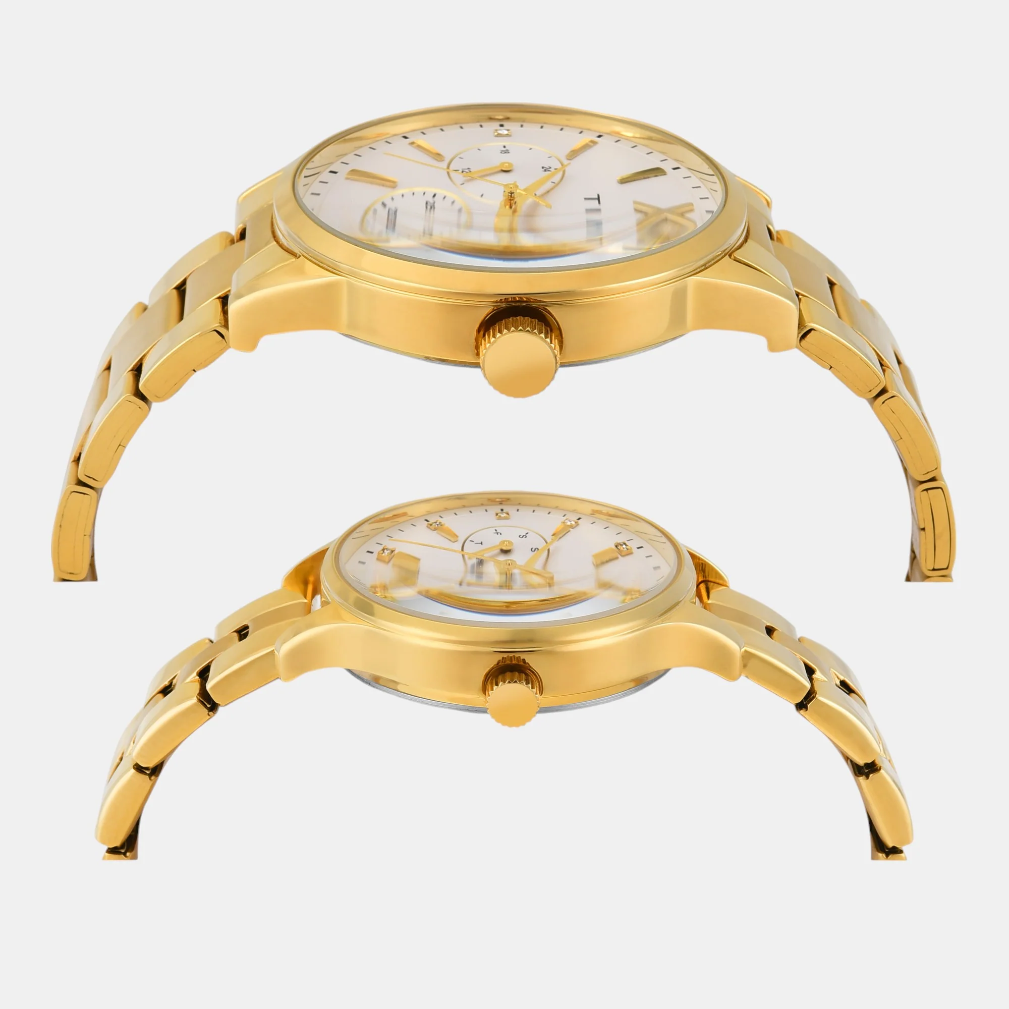 Fashion Couple Quartz Silver Dial Multi-Function Stainless Steel Watch TW00PR303 - Image 4