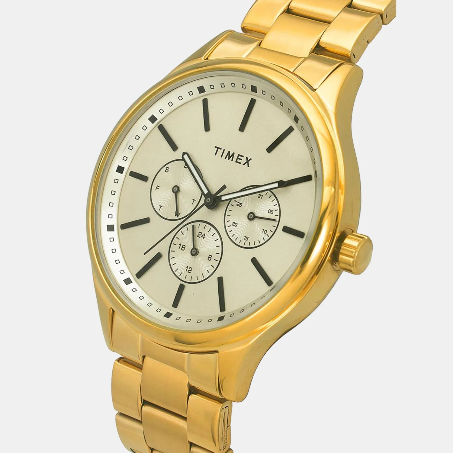 Fashion Men Quartz Beige Dial Chronograph Stainless Steel Watch TWEG18415 - Image 5