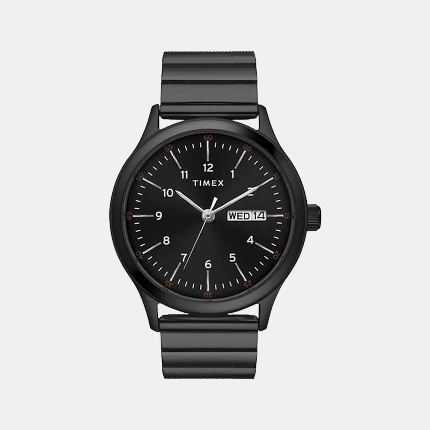 Fashion Men Quartz Black Dial Analog Stainless Steel Watch TWEG19705