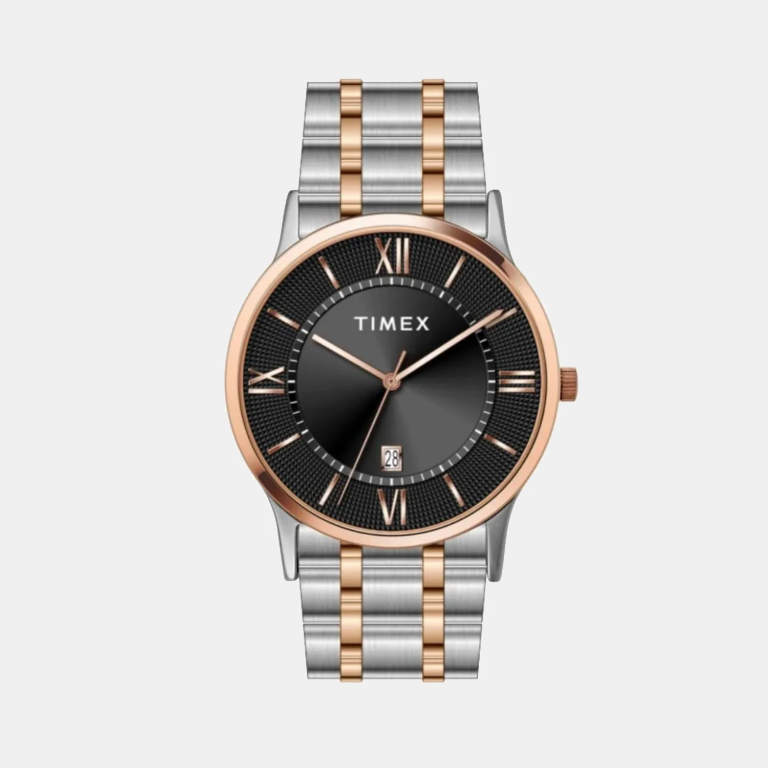 Fashion Men Quartz Black Dial Analog Stainless Steel Watch TWTG10518 - Image 2