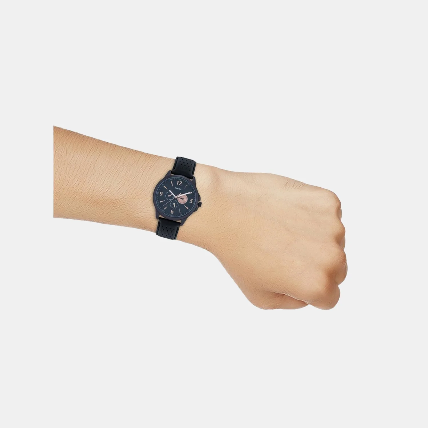 Fashion Men Quartz Black Dial Chronograph Leather Watch TWEG16517 - Image 6