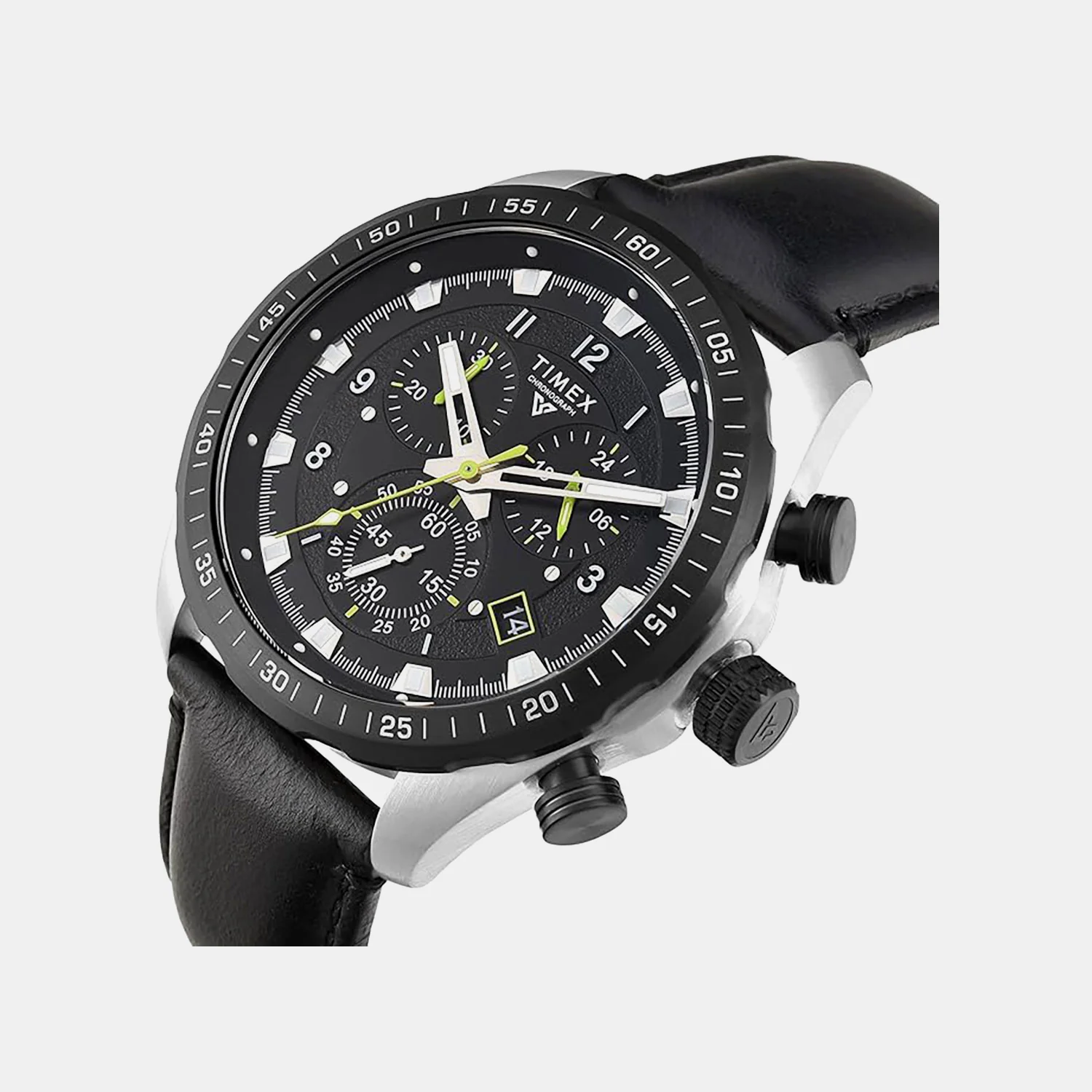 Fashion Men Quartz Black Dial Chronograph Leather Watch TWEG26003 - Image 4
