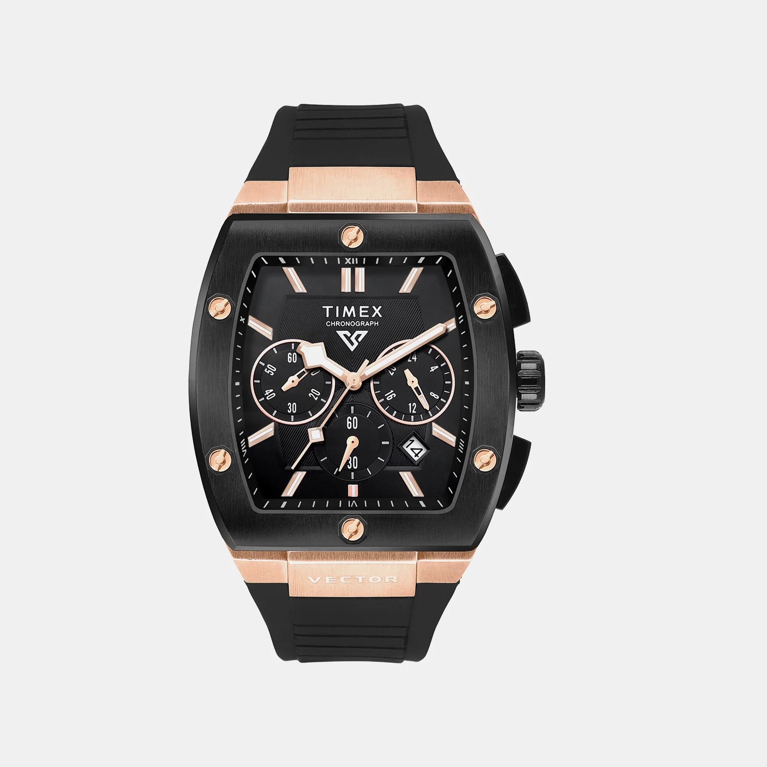 Fashion Men Quartz Black Dial Chronograph Silicone Watch TWEG26201