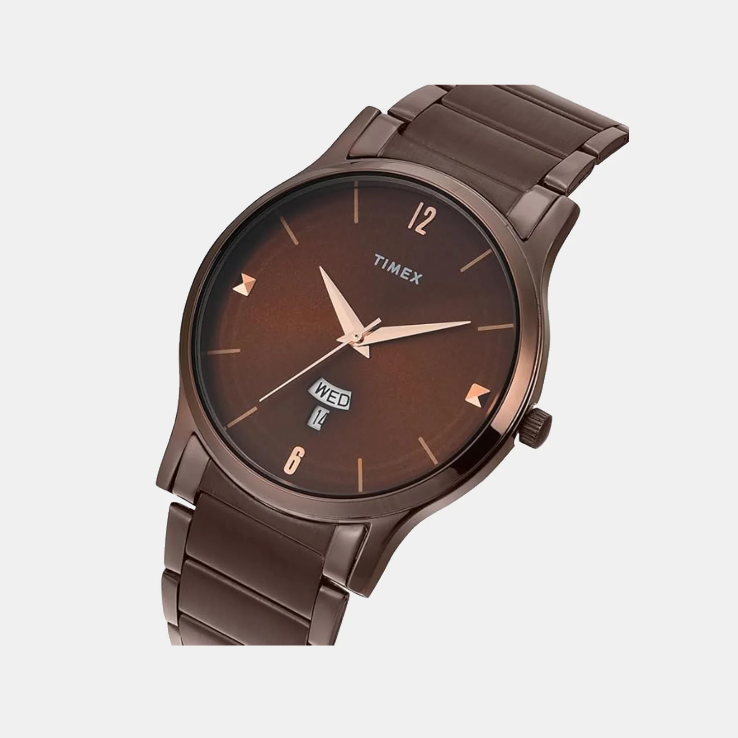Fashion Men Quartz Brown Dial Analog Stainless Steel Watch TW000R461 - Image 2