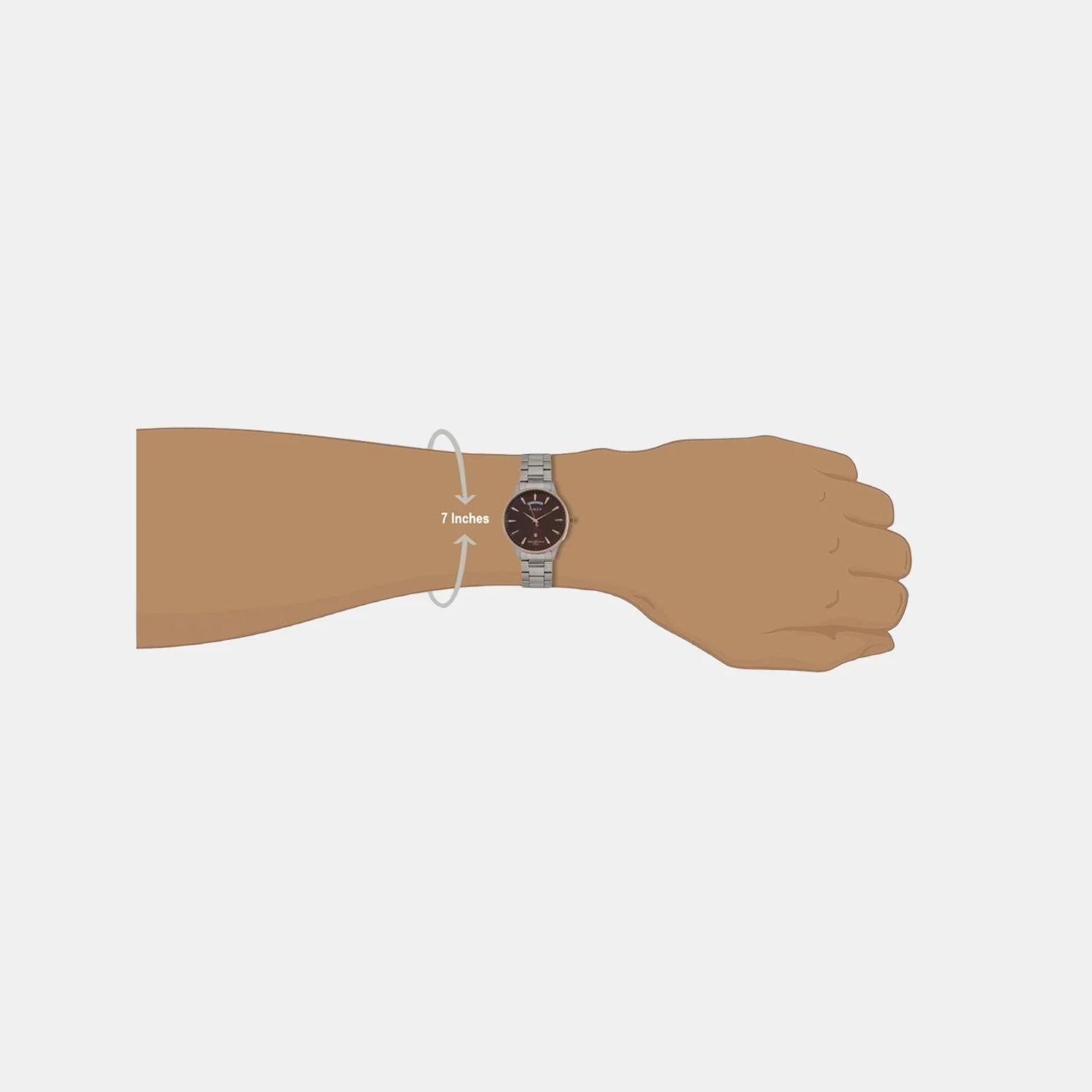 Fashion Men Quartz Brown Dial Analog Stainless Steel Watch TWEG16906 - Image 5