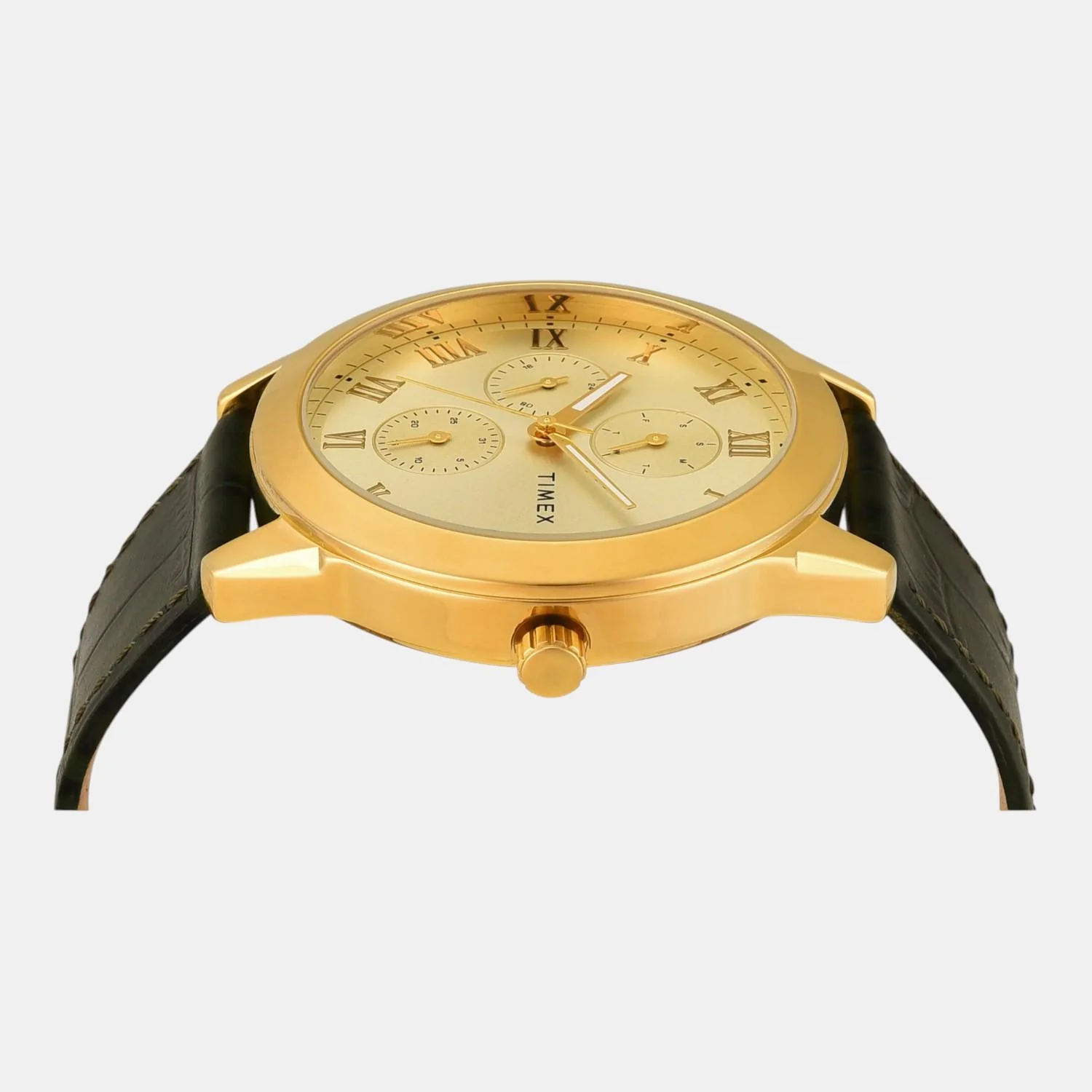 Fashion Men Quartz Champagne Dial Multi-Function Leather Watch TWEG18526 - Image 3