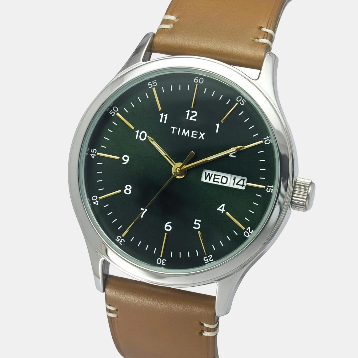 Fashion Men Quartz Green Dial Analog Leather Watch TWEG19700 - Image 5