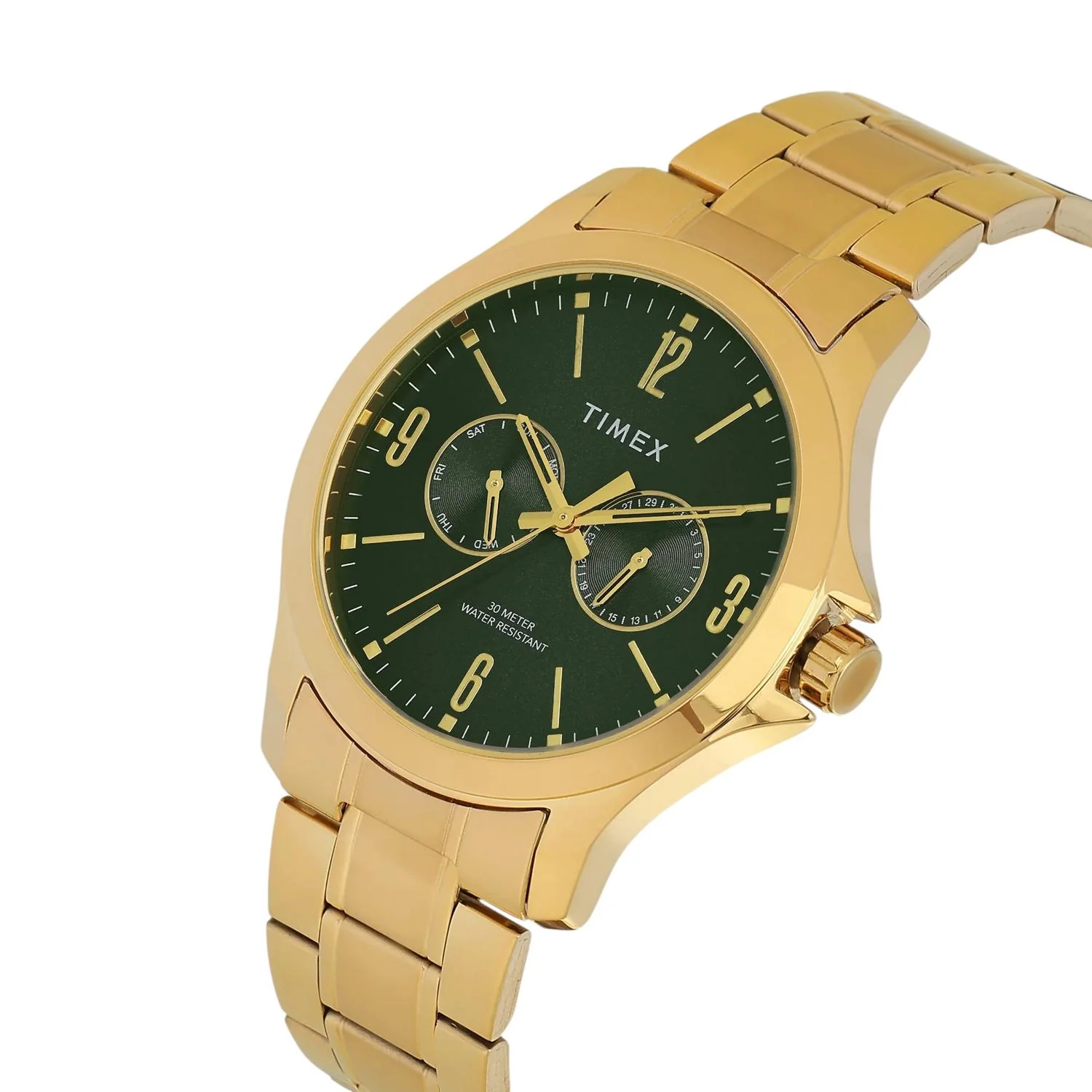 Fashion Men Quartz Green Dial Analog Stainless Steel Watch TW000X144 - Image 2