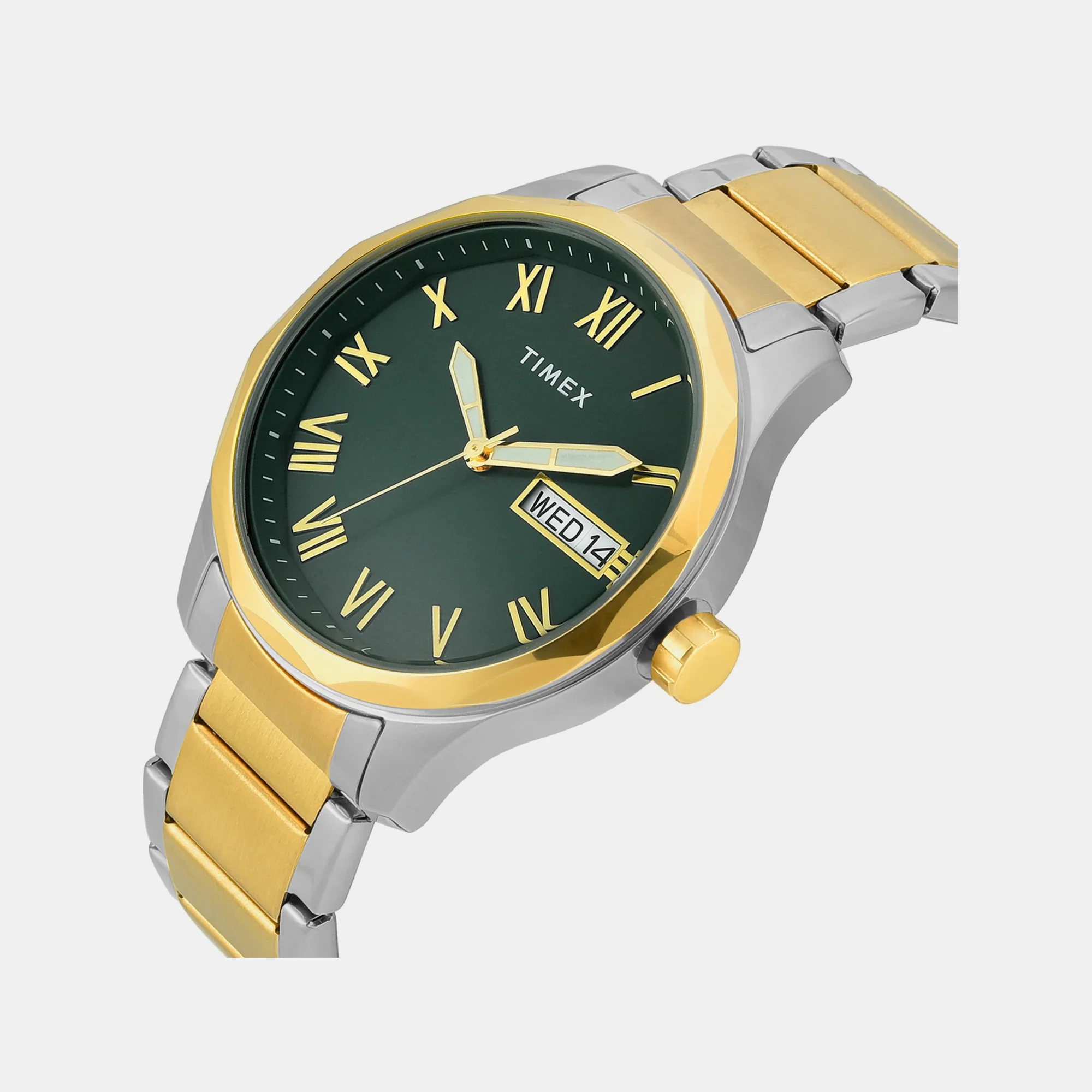 Fashion Men Quartz Green Dial Analog Stainless Steel Watch TW0TG7641 - Image 2