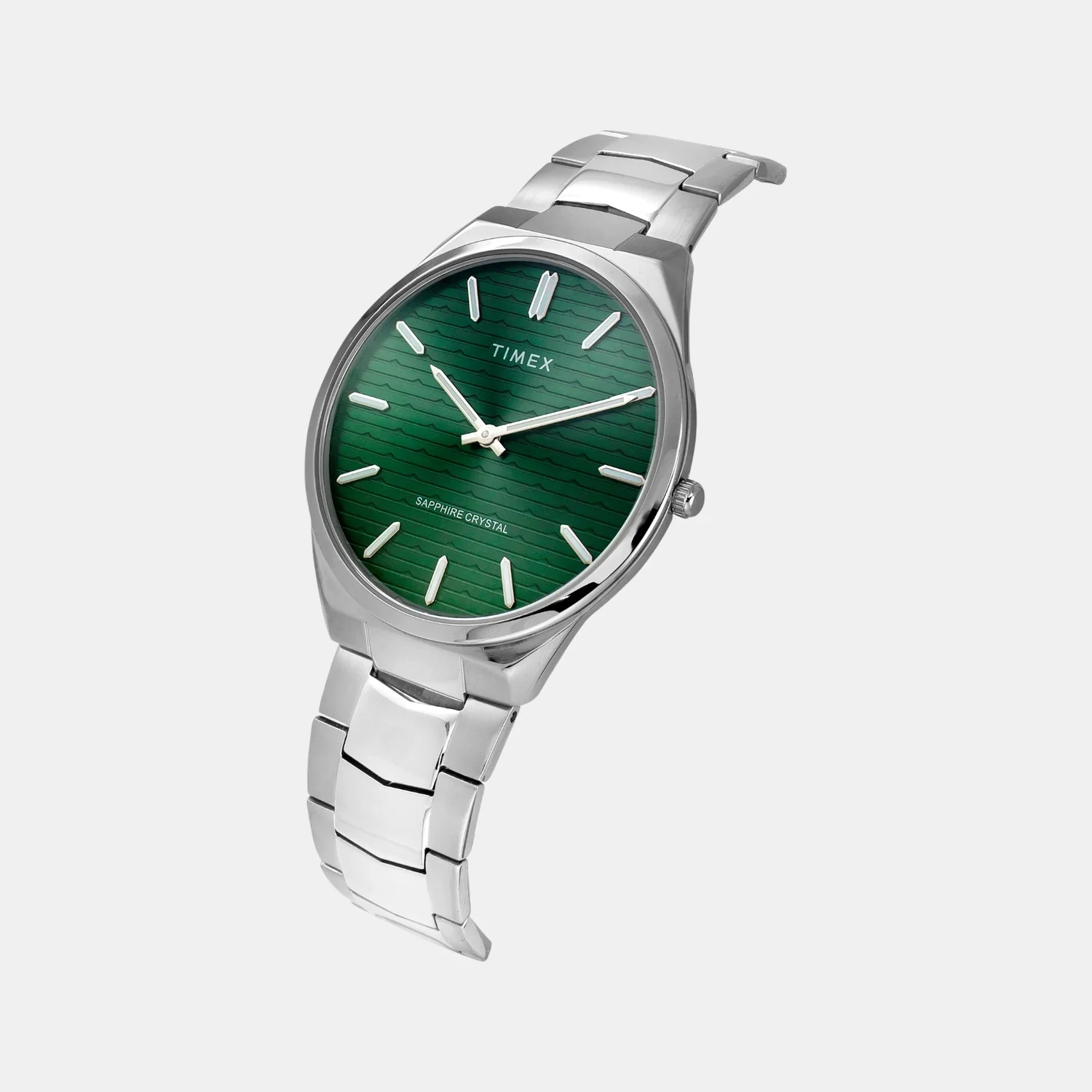 Fashion Men Quartz Green Dial Analog Stainless Steel Watch TWEG25800 - Image 2