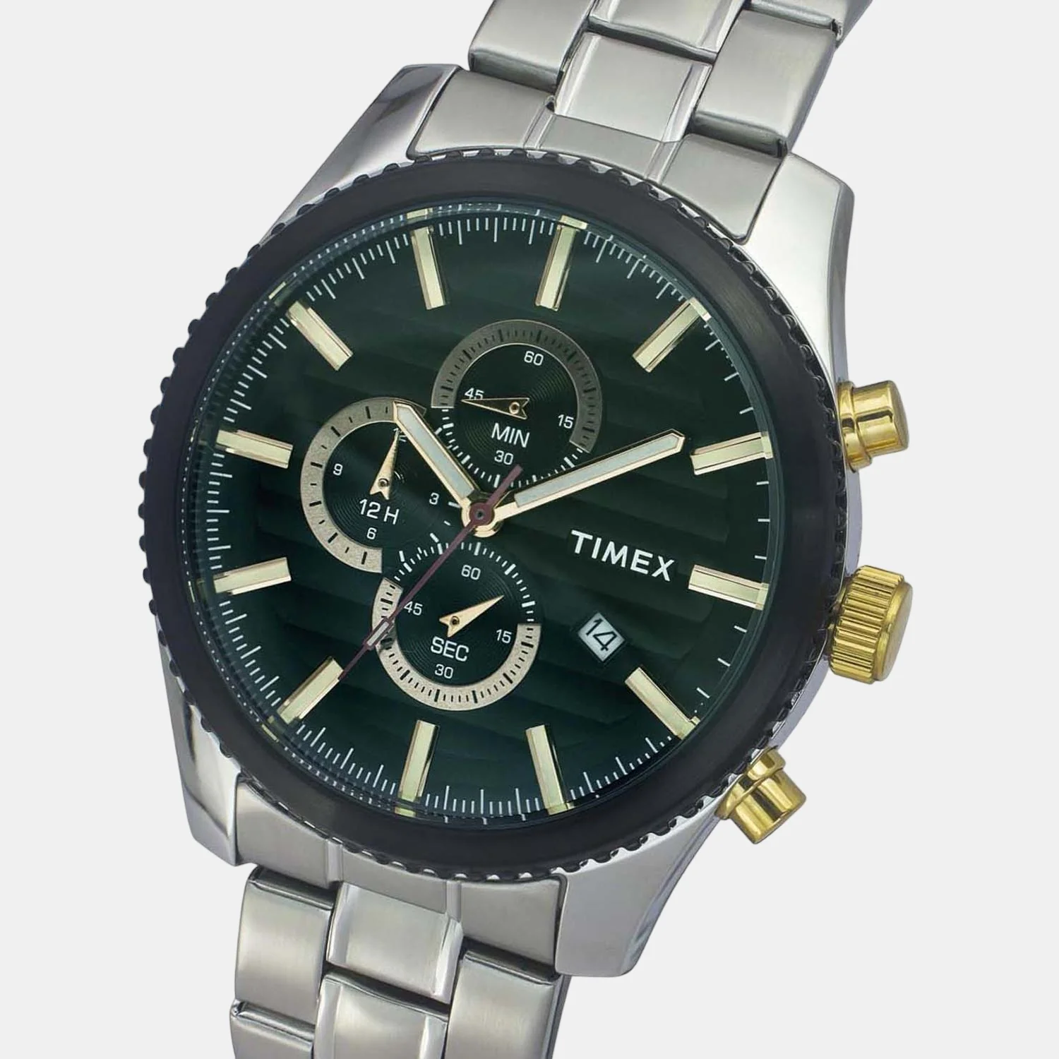 Fashion Men Quartz Green Dial Chronograph Stainless Steel Watch TWEG19501 - Image 5