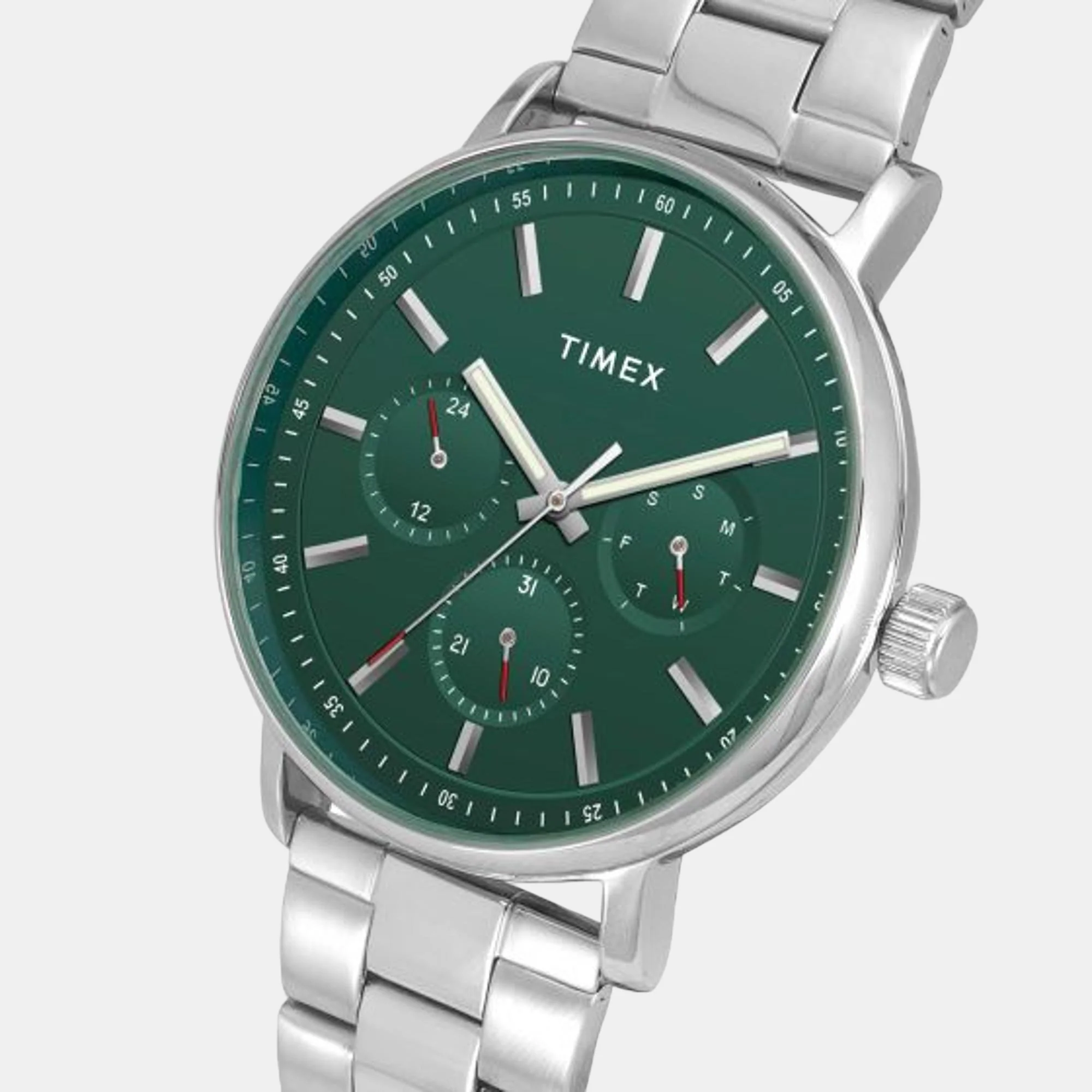 Fashion Men Quartz Green Dial Chronograph Stainless Steel Watch TWEG20017 - Image 5