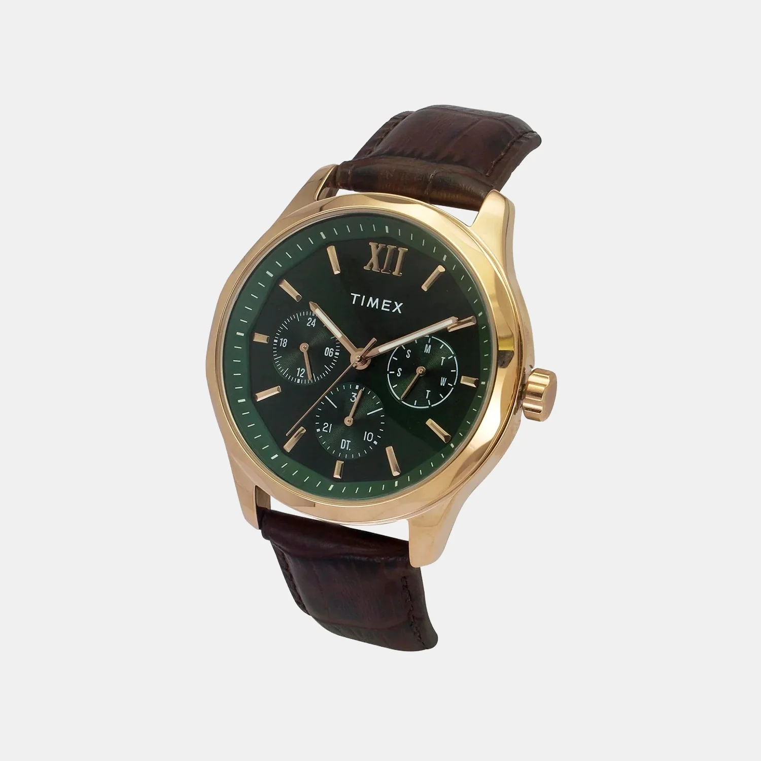 Fashion Men Quartz Green Dial Multi-Function Leather Watch TW0TG7634 - Image 2