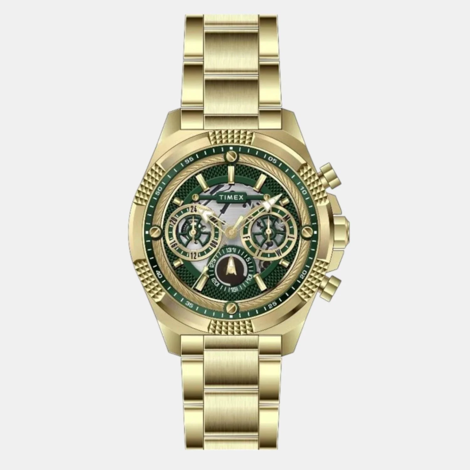 Fashion Men Quartz Green Dial Multi-Function Stainless Steel Watch TWEG27700 - Image 5