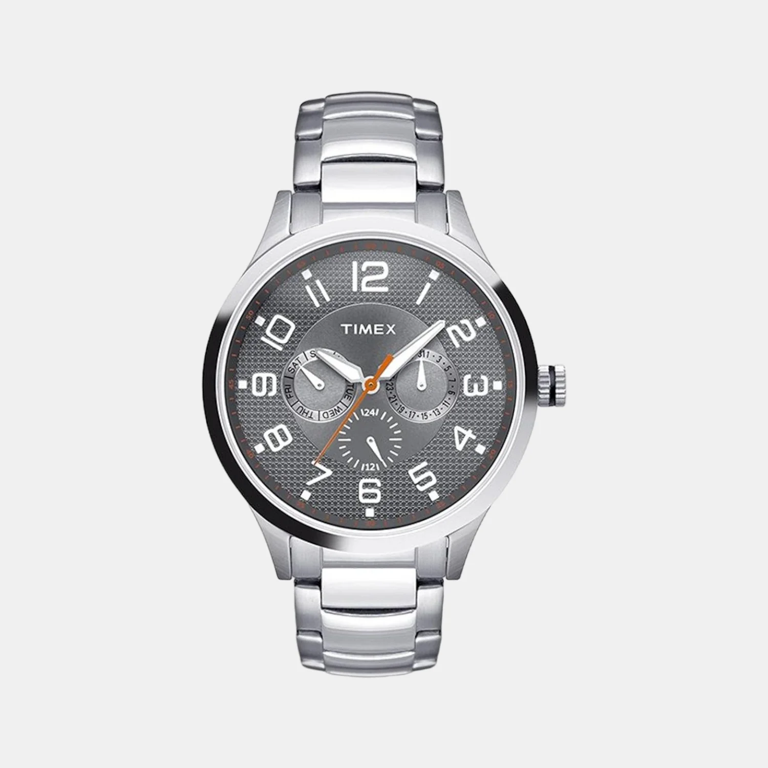 Fashion Men Quartz Grey Dial Chronograph Stainless Steel Watch TW000T307