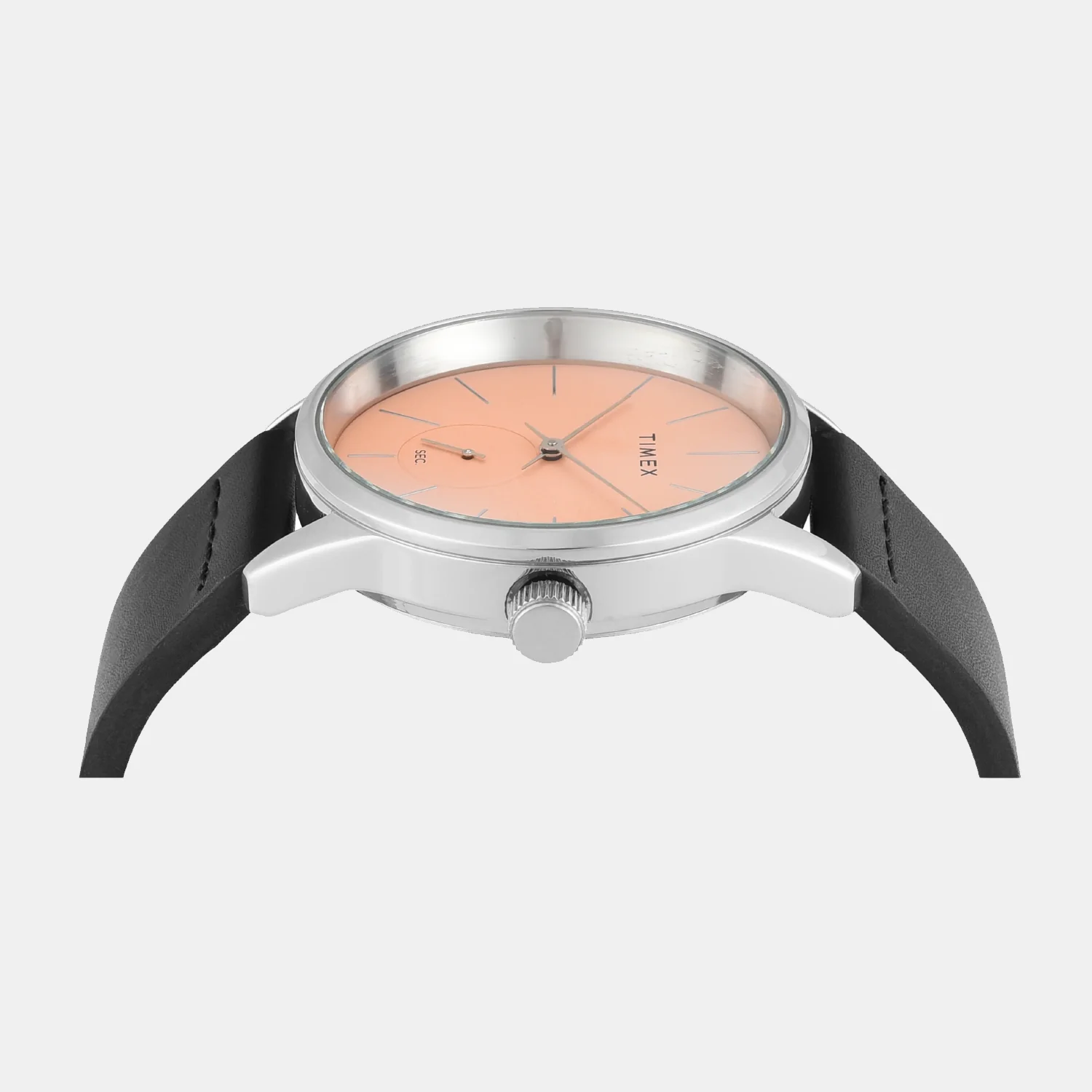 Fashion Men Quartz Peach Dial Analog Leather Watch TWEG25504 - Image 4
