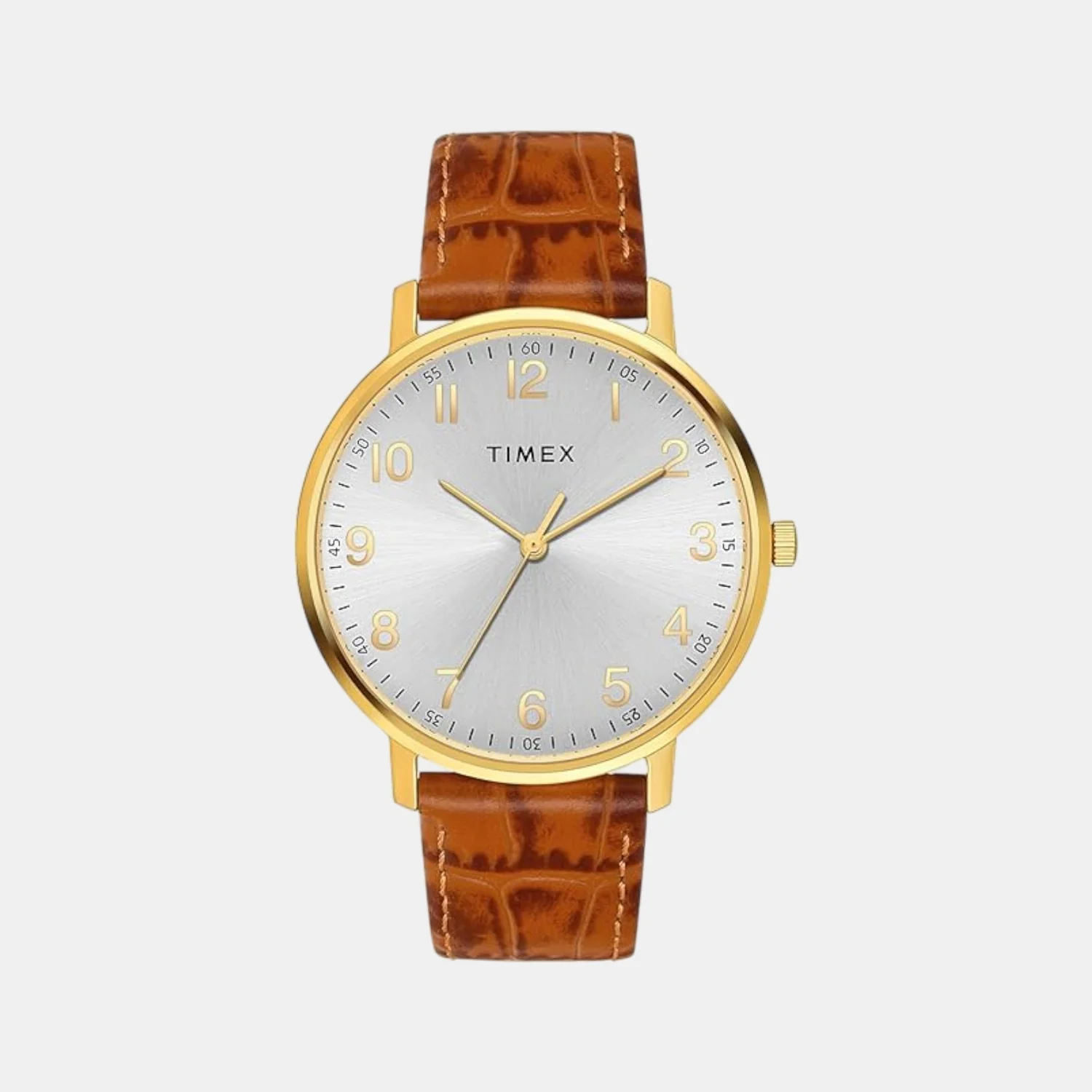 Fashion Men Quartz Silver Dial Analog Leather Watch TW0TG8026 - Image 2