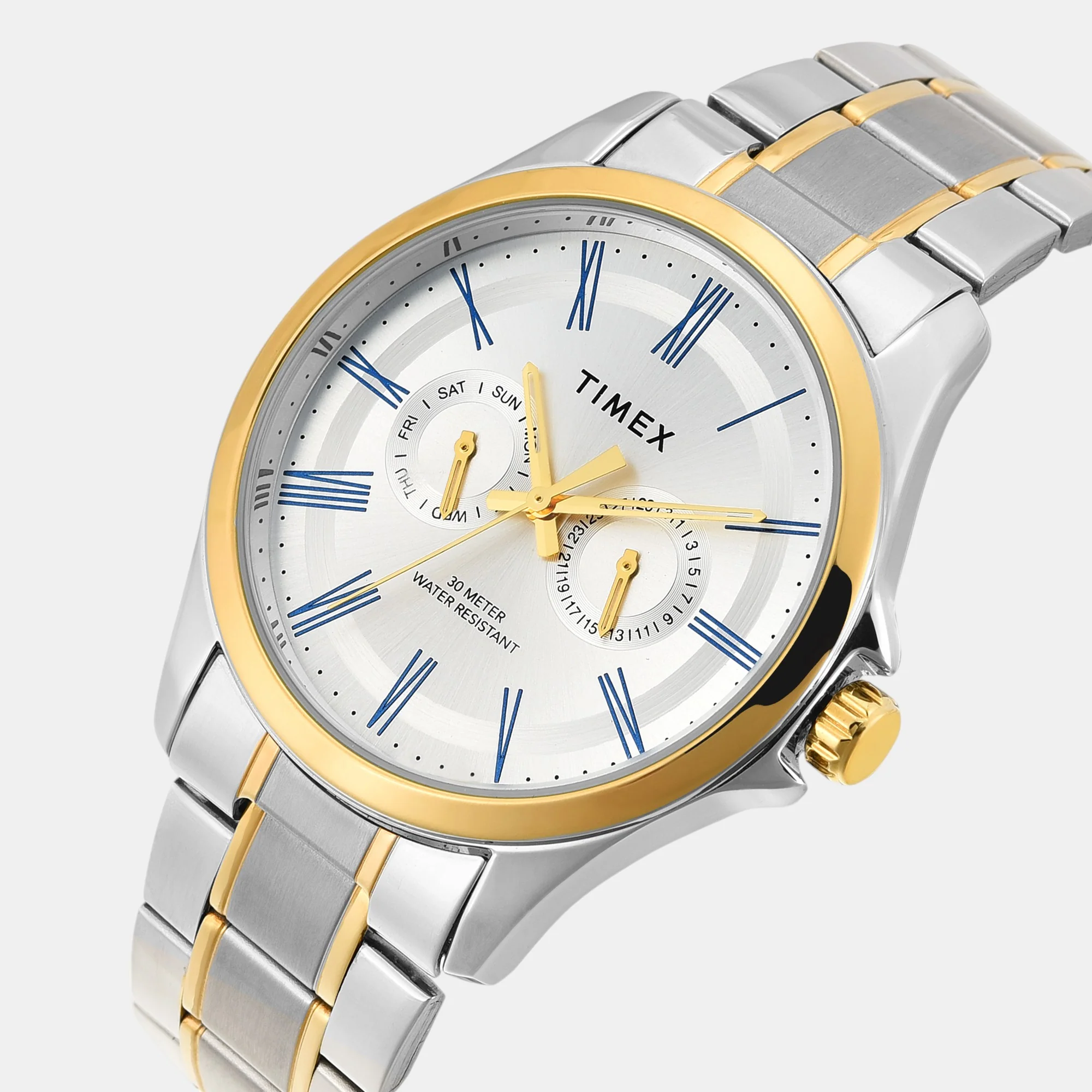Fashion Men Quartz Silver Dial Analog Stainless Steel Watch TW000X134 - Image 2