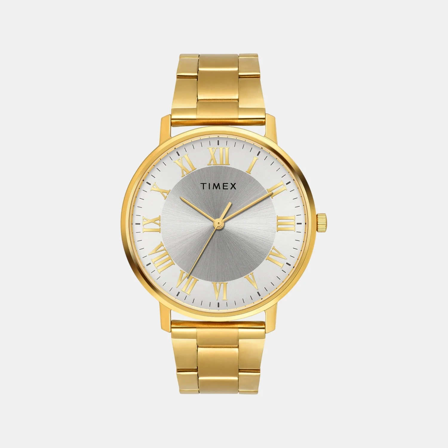 Fashion Men Quartz Silver Dial Analog Stainless Steel Watch TW0TG8023
