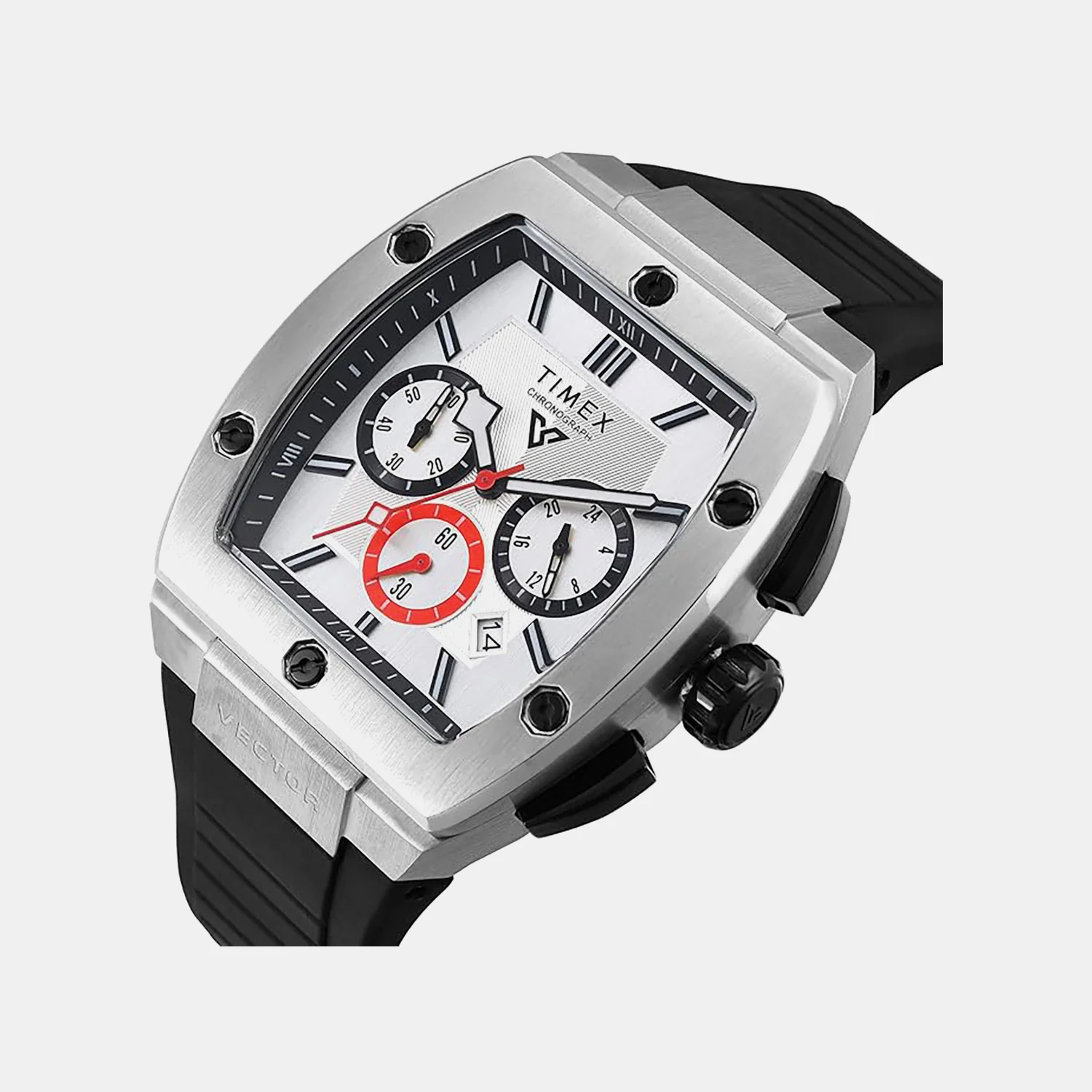 Fashion Men Quartz Silver Dial Chronograph Silicone Watch TWEG26200 - Image 2