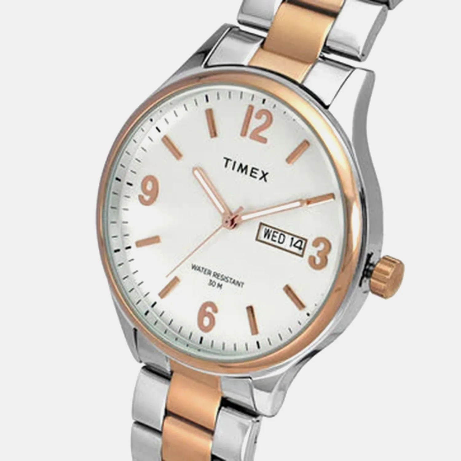 Fashion Men Quartz White Dial Analog Stainless Steel Watch TWEG18423 - Image 2