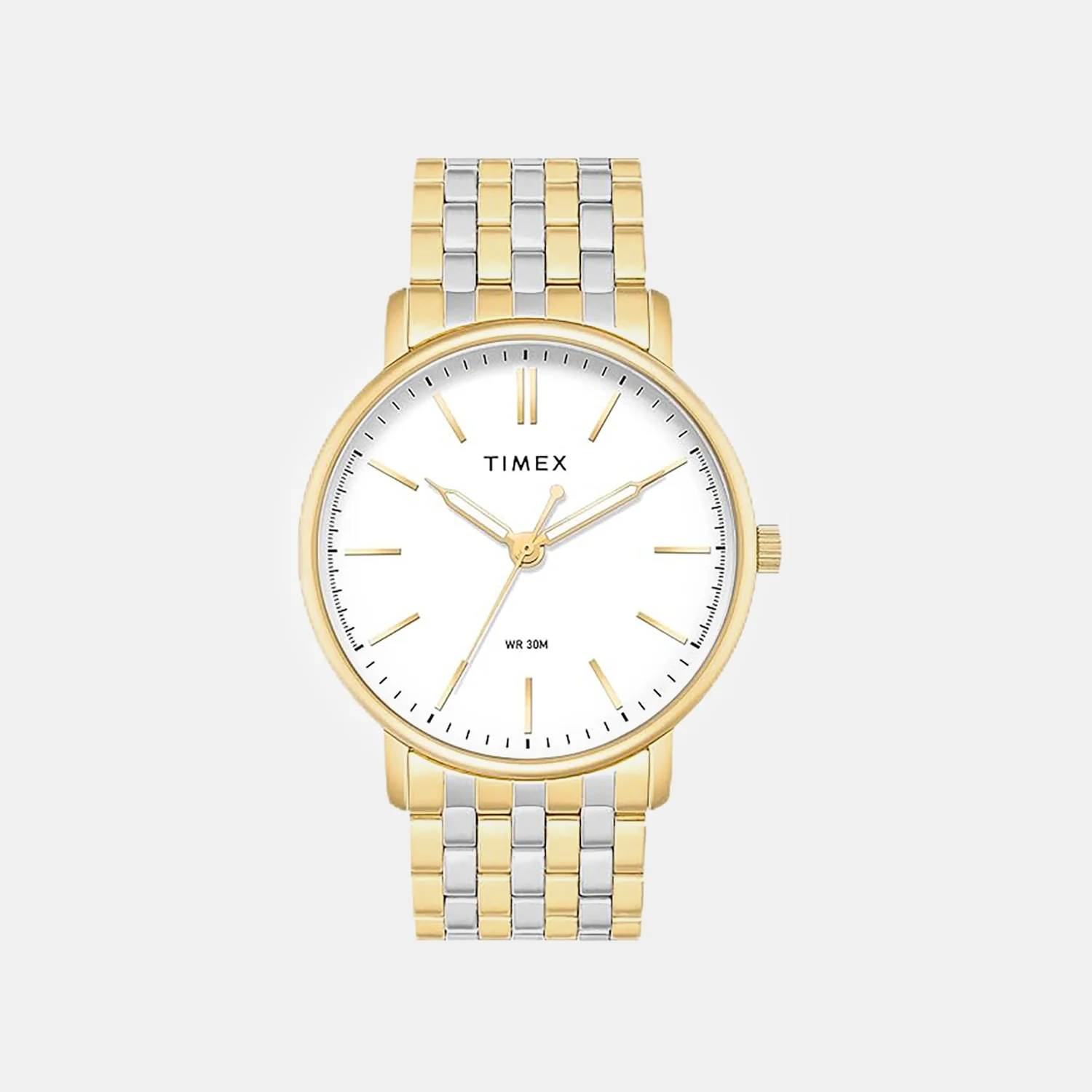Fashion Men Quartz White Dial Analog Stainless Steel Watch TWTG12803