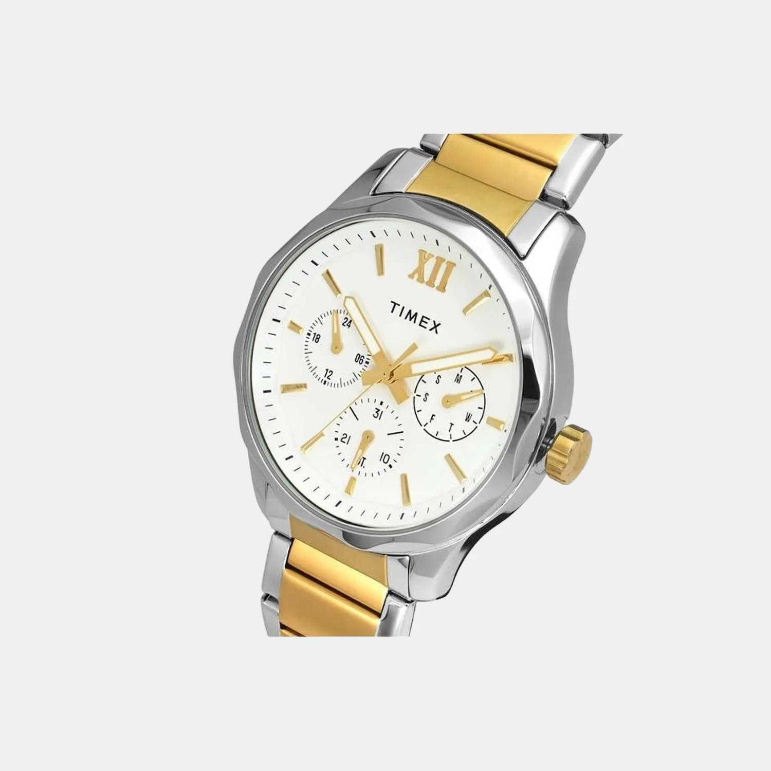 Fashion Men Quartz White Dial Chronograph Stainless Steel Watch TW0TG7616 - Image 3