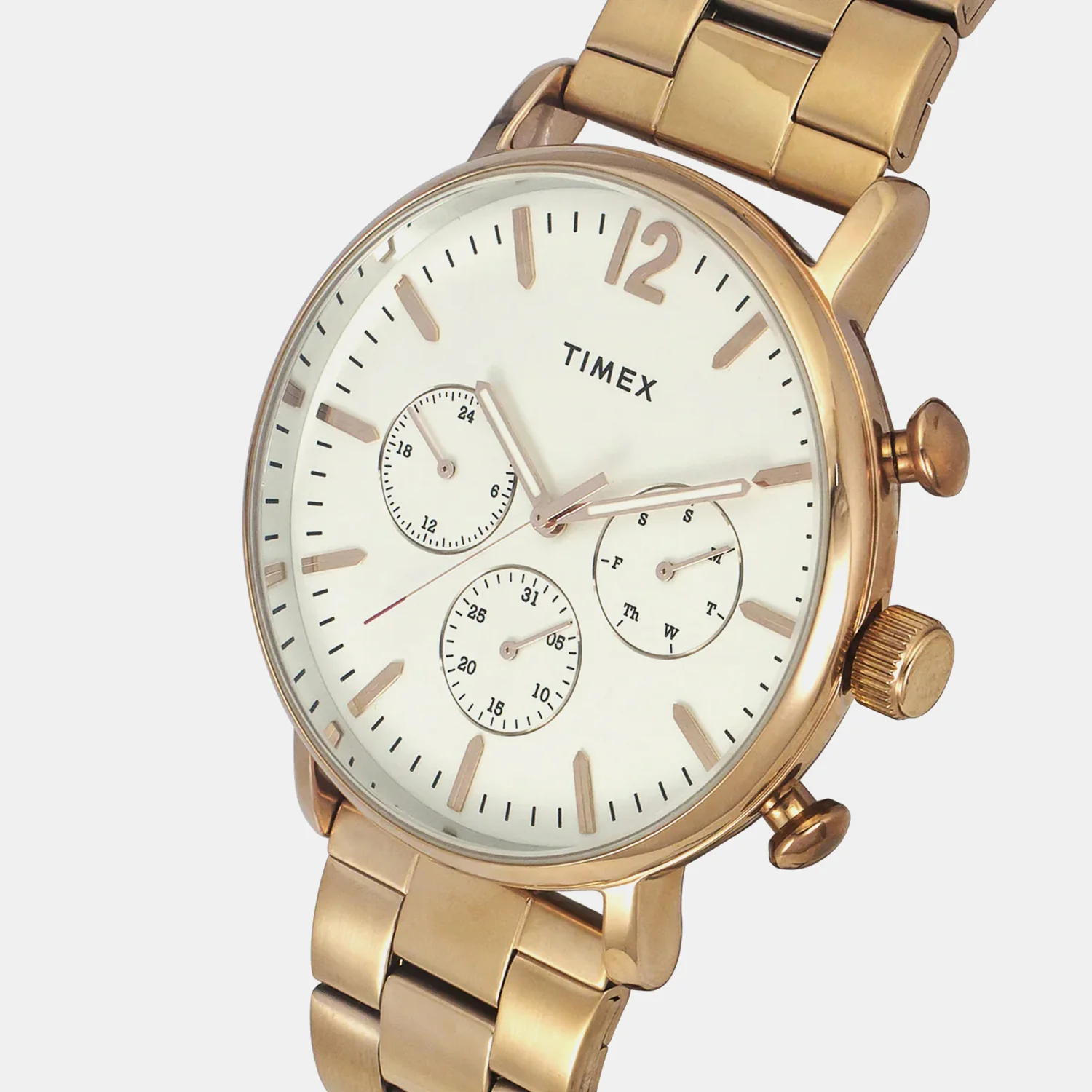 Fashion Men Quartz White Dial Chronograph Stainless Steel Watch TWEG20009 - Image 2