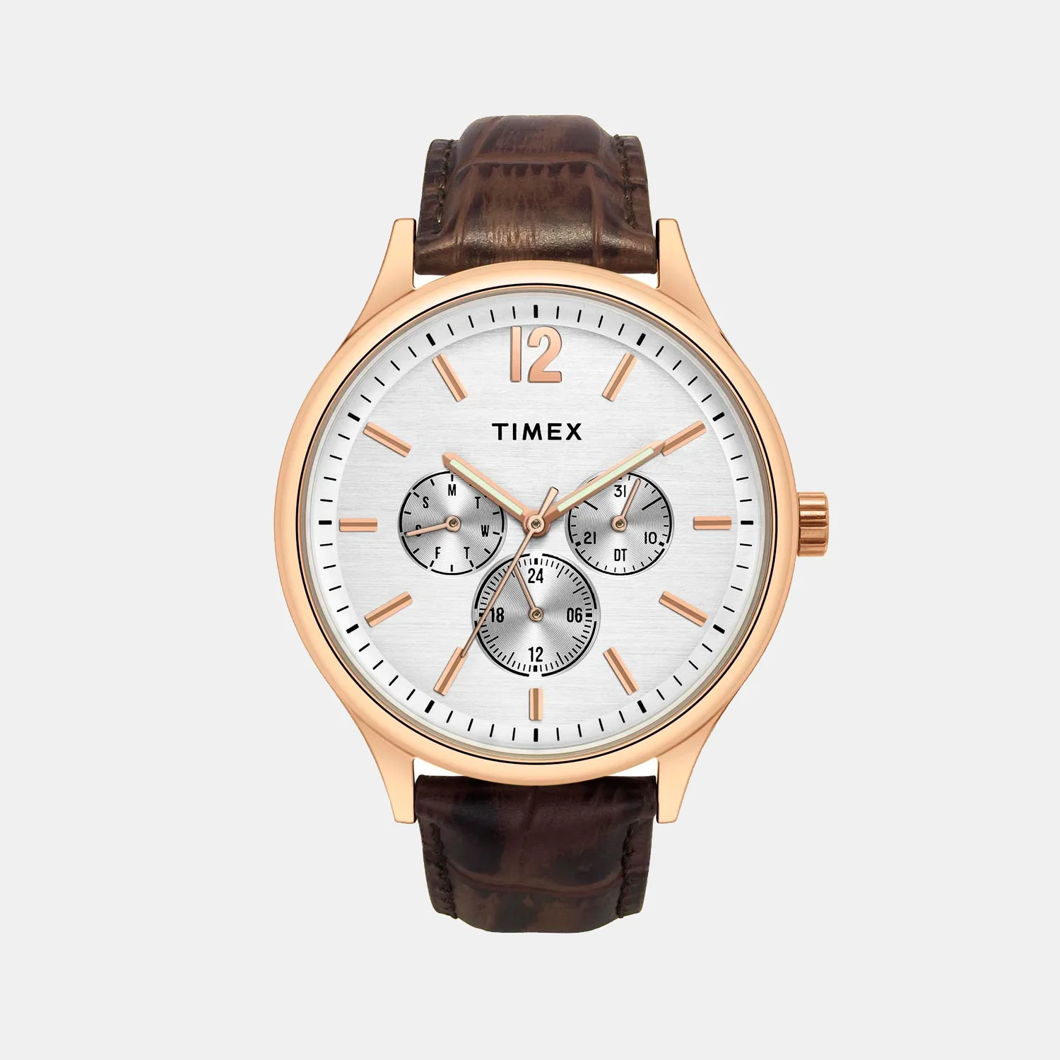 Fashion Men Quartz White Dial Multi-Function Leather Watch TWEG18433 - Image 2